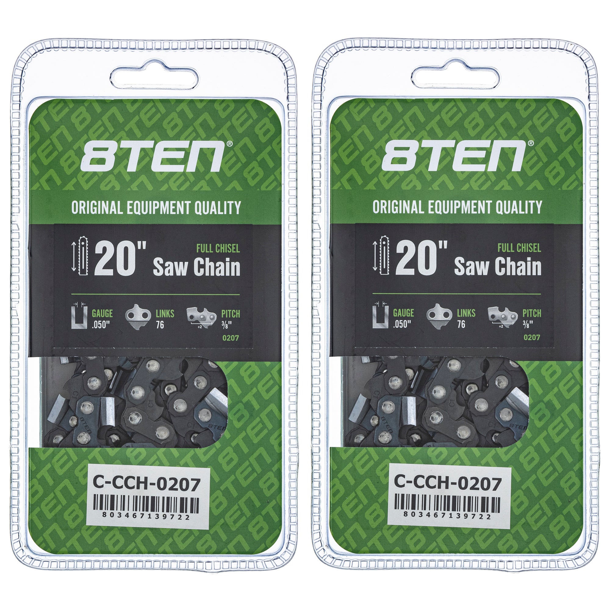Chainsaw Chain 20 Inch .050 3/8 76DL 2-Pack for zOTHER Max 8TEN 810-CCC2429H