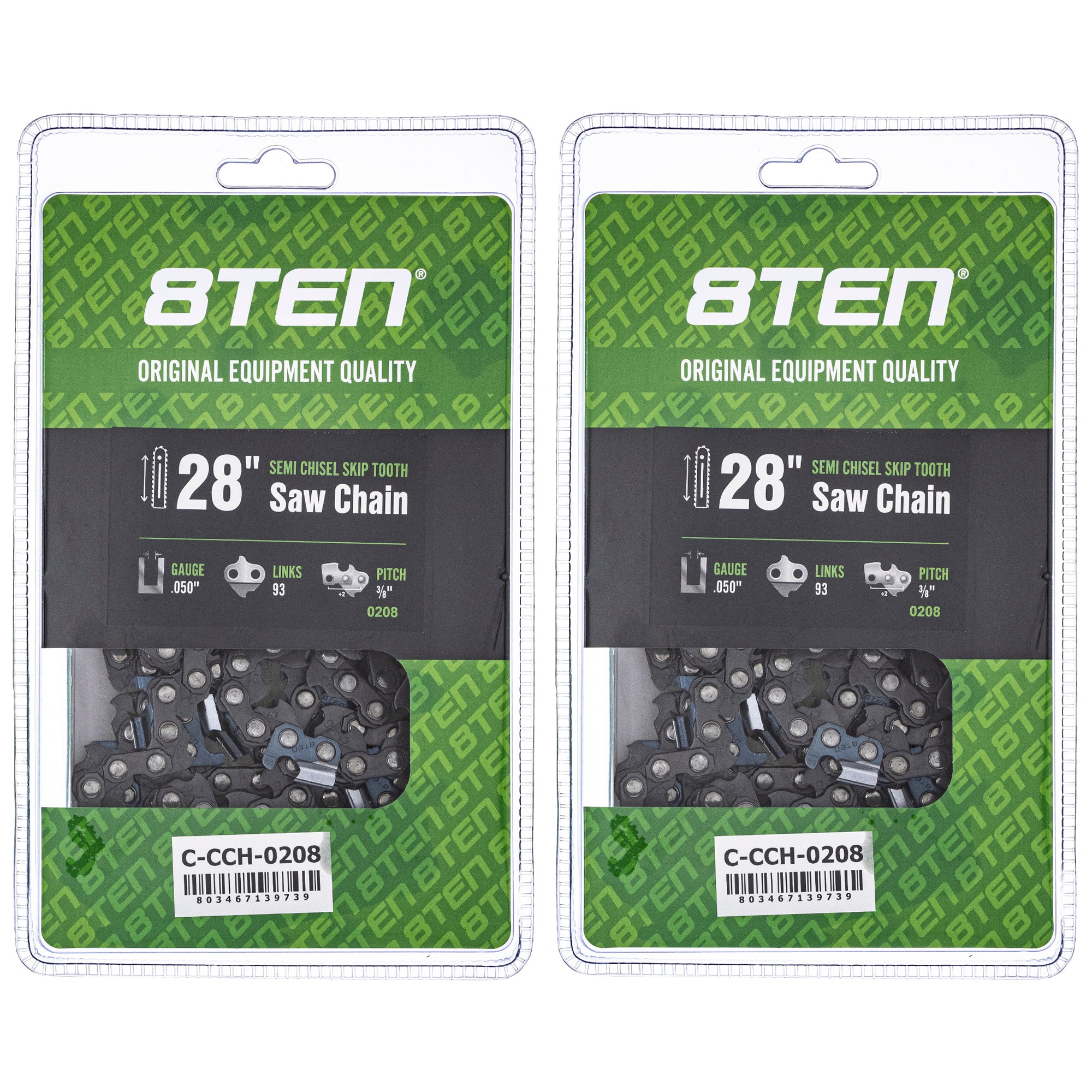 Chainsaw Chain 28 Inch .050 3/8 93DL 2-Pack for zOTHER Oregon Echo Shindaiwa Bear Cat 8TEN 810-CCC2420H