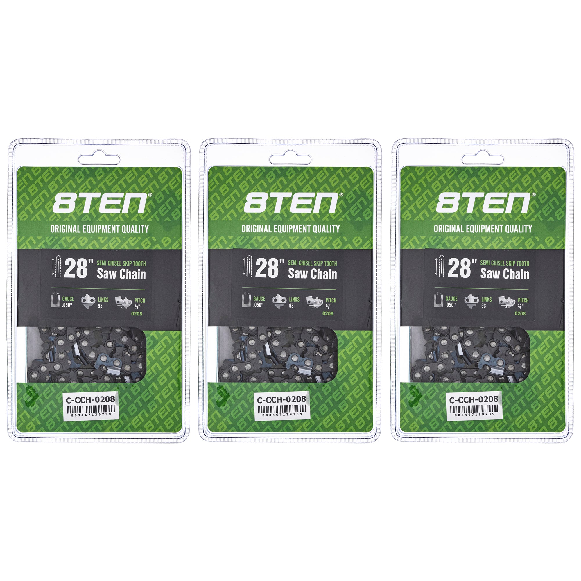 Chainsaw Chain 28 Inch .050 3/8 93DL 3-Pack for zOTHER Oregon Echo Shindaiwa Bear Cat XL V 8TEN 810-CCC2420H