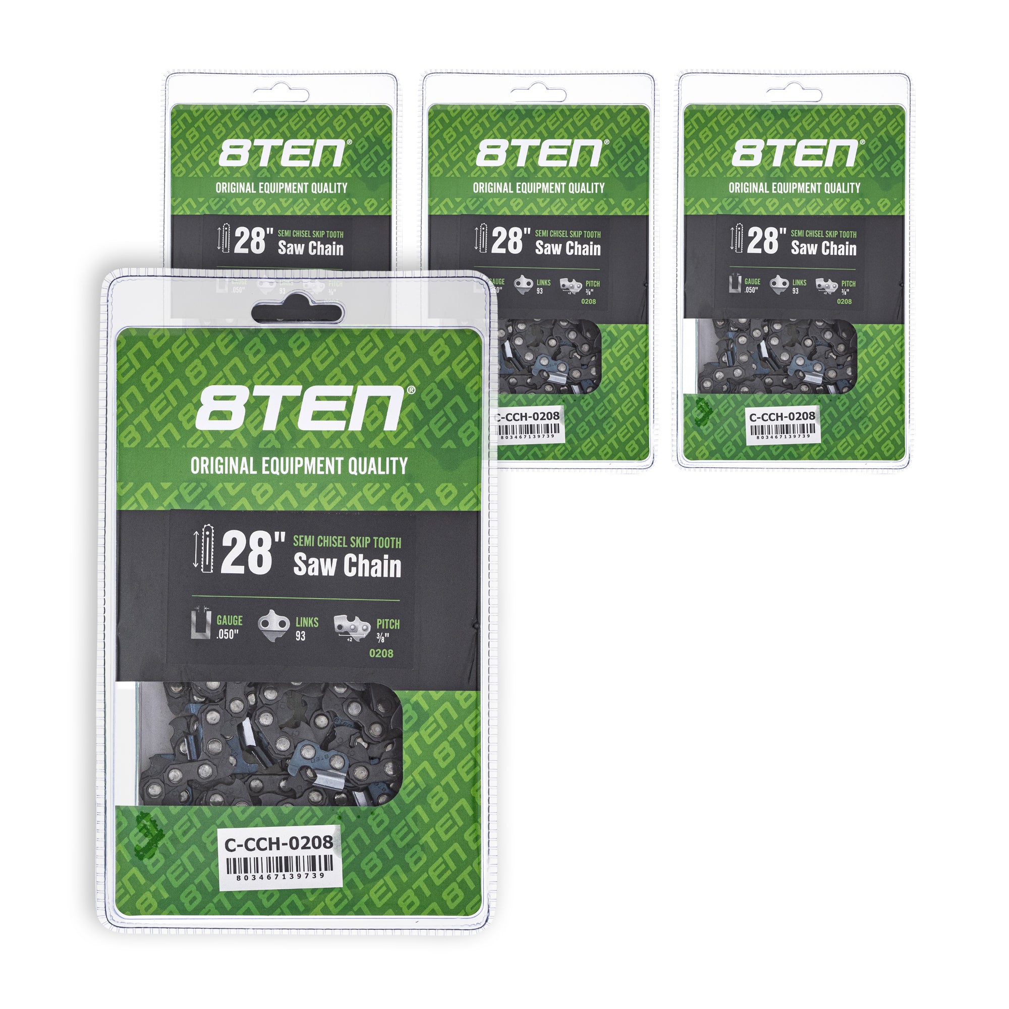 Chainsaw Chain 28 Inch .050 3/8 93DL 4-Pack for zOTHER Oregon Echo Shindaiwa Bear Cat XL V 8TEN 810-CCC2420H