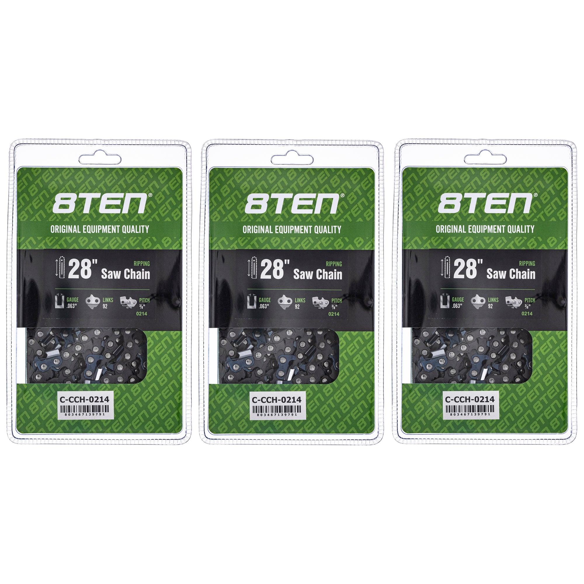 Chainsaw Chain 28 Inch .063 3/8 92DL 3-Pack for zOTHER MS 066 064 056 8TEN 810-CCC2436H