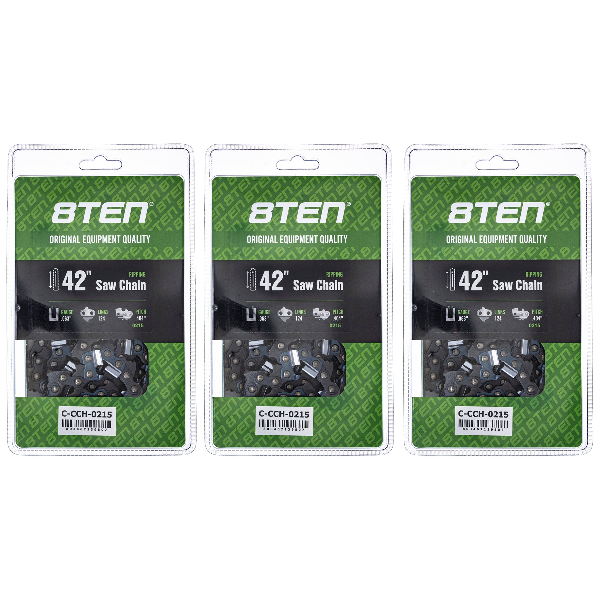 Chainsaw Chain 42 Inch .063 .404 124DL 3-Pack for zOTHER 8TEN 810-CCC2437H