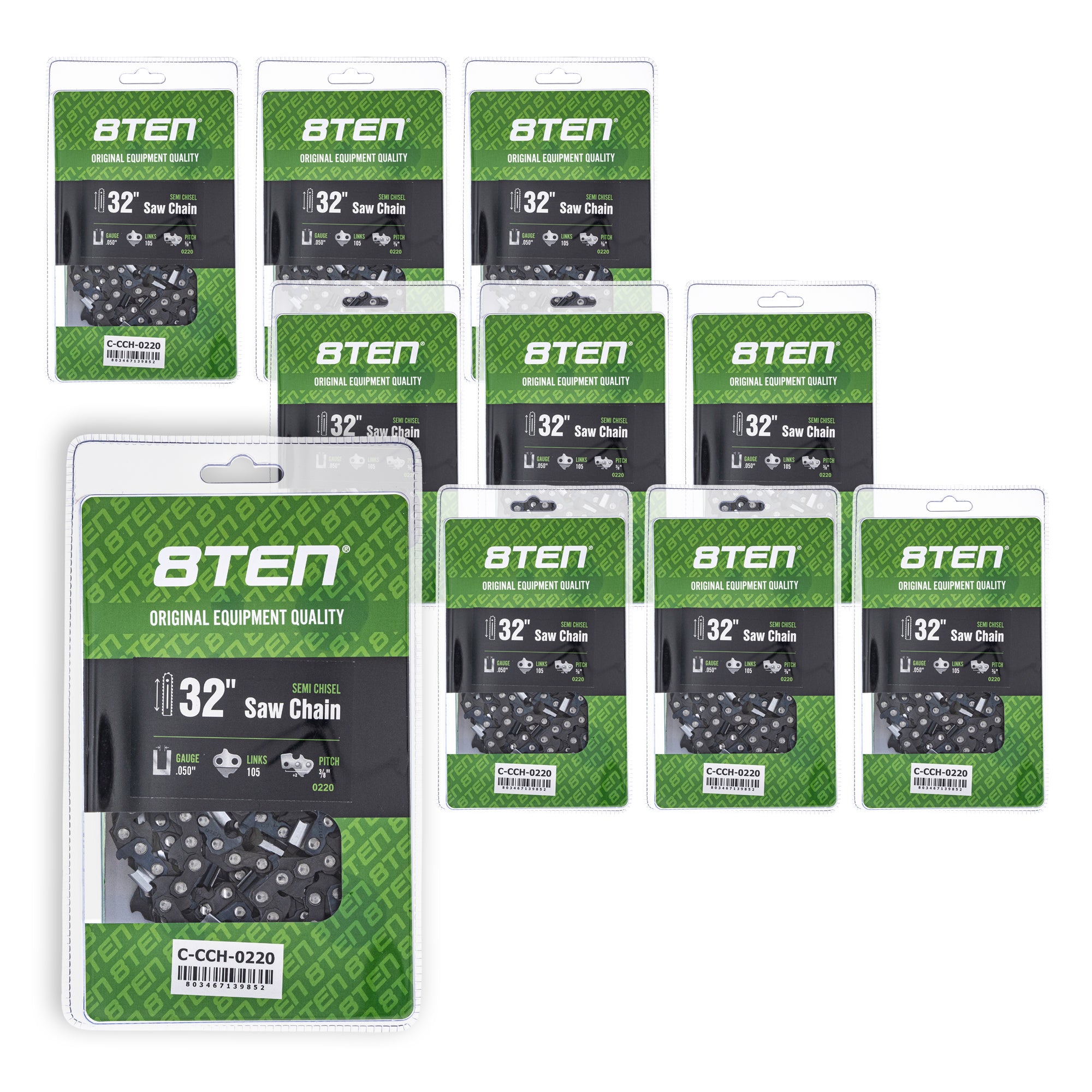 Chainsaw Chain 32 Inch .050 3/8 105DL 10-Pack for zOTHER Oregon Echo Shindaiwa Bear Cat PS 8TEN 810-CCC2442H