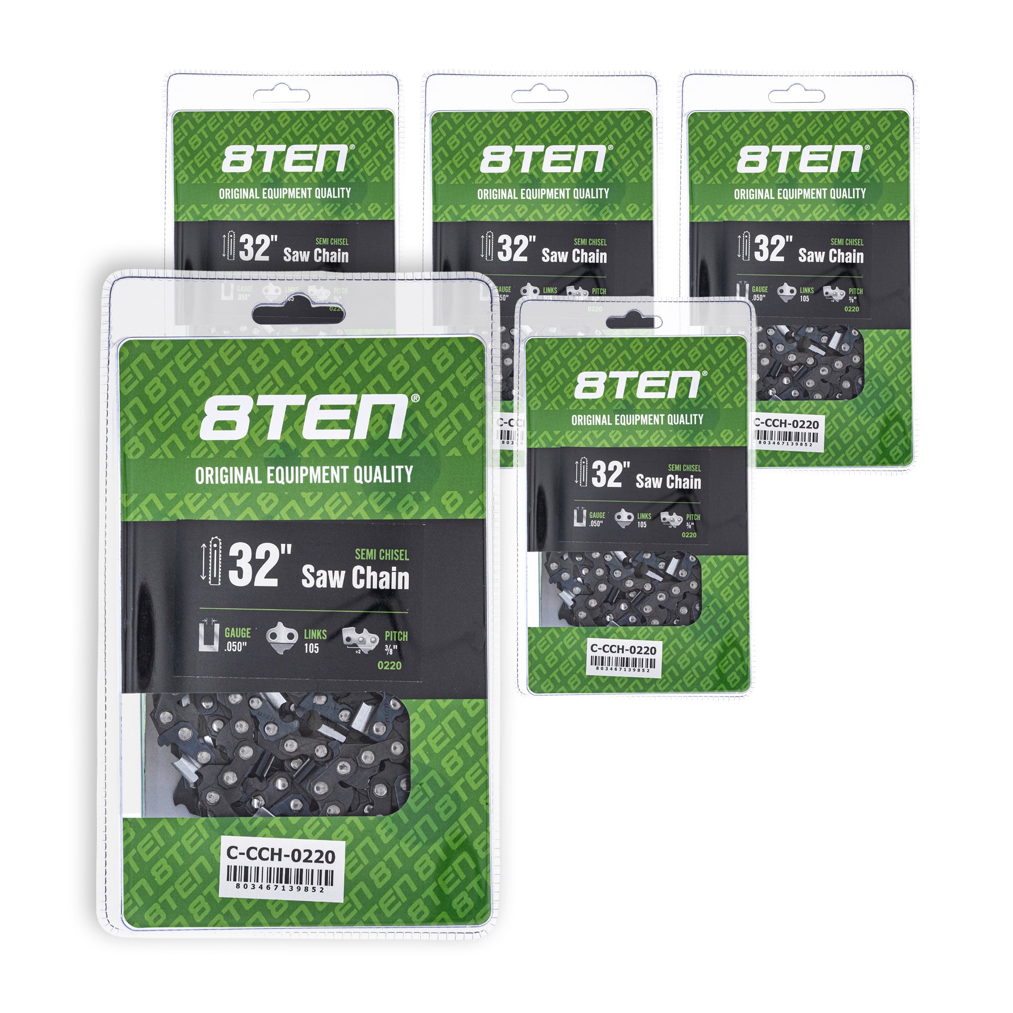 Chainsaw Chain 32 Inch .050 3/8 105DL 5-Pack for zOTHER Oregon Echo Shindaiwa Bear Cat PS 8TEN 810-CCC2442H