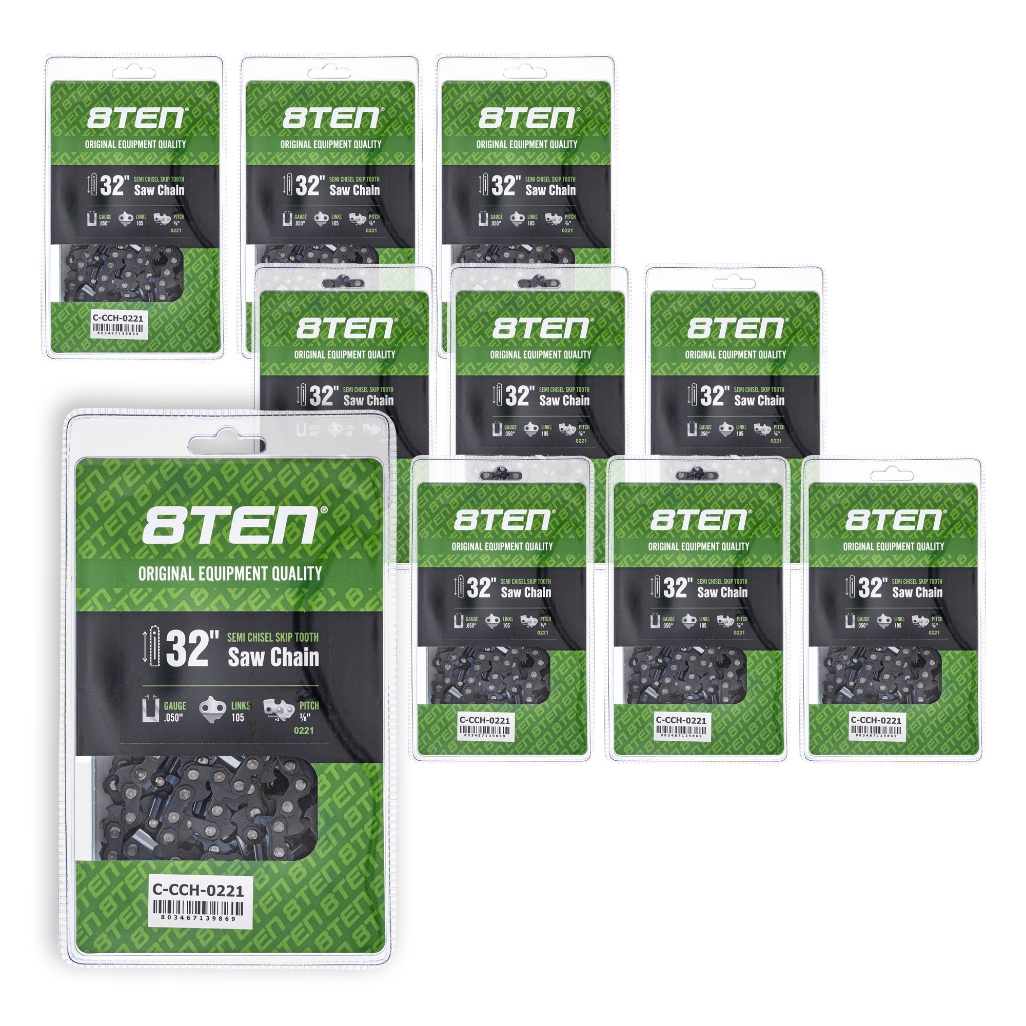 Chainsaw Chain 32 Inch .050 3/8 105DL 10-Pack for zOTHER Oregon Echo Shindaiwa Bear Cat PS 8TEN 810-CCC2443H