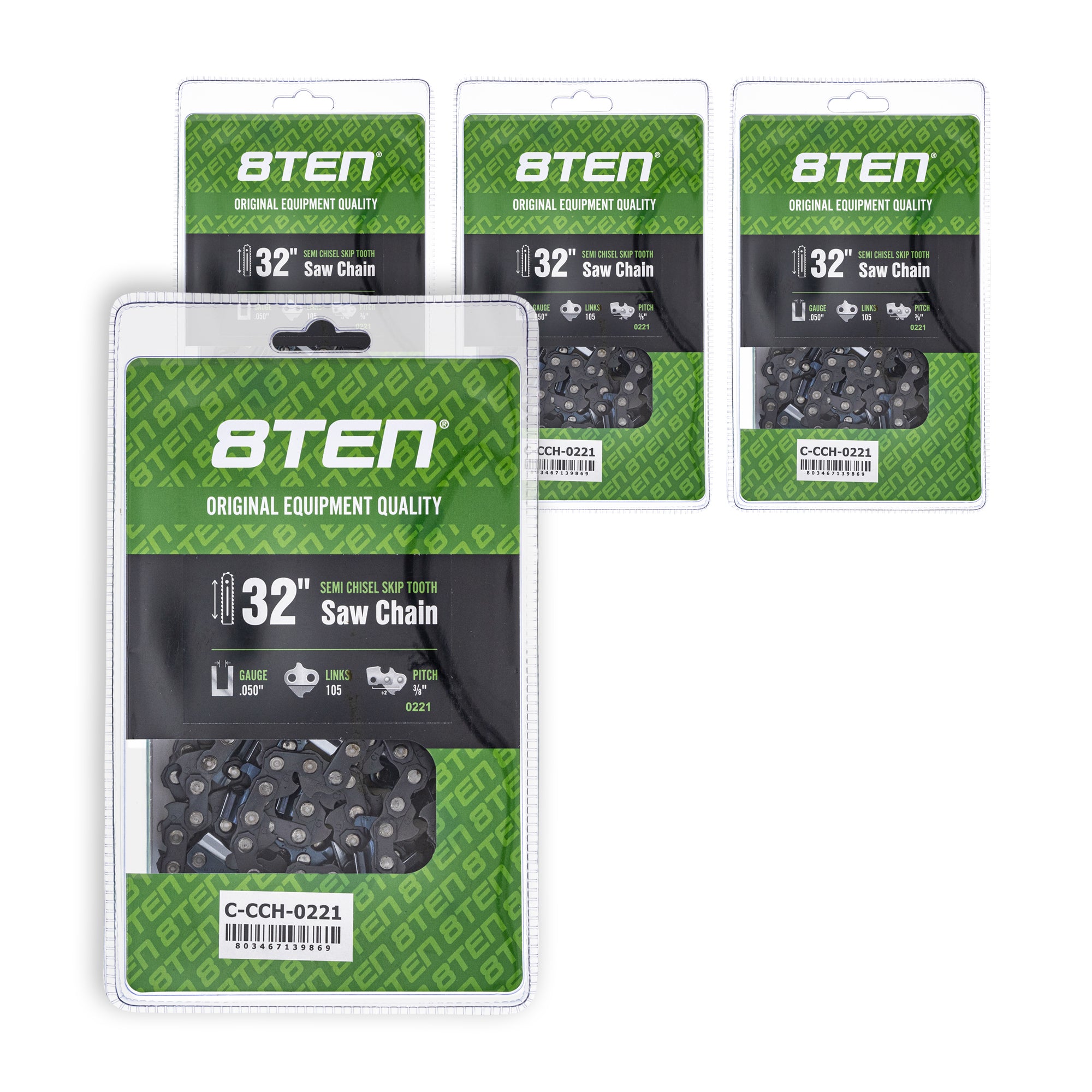 Chainsaw Chain 32 Inch .050 3/8 105DL 4-Pack for zOTHER Oregon Echo Shindaiwa Bear Cat PS 8TEN 810-CCC2443H
