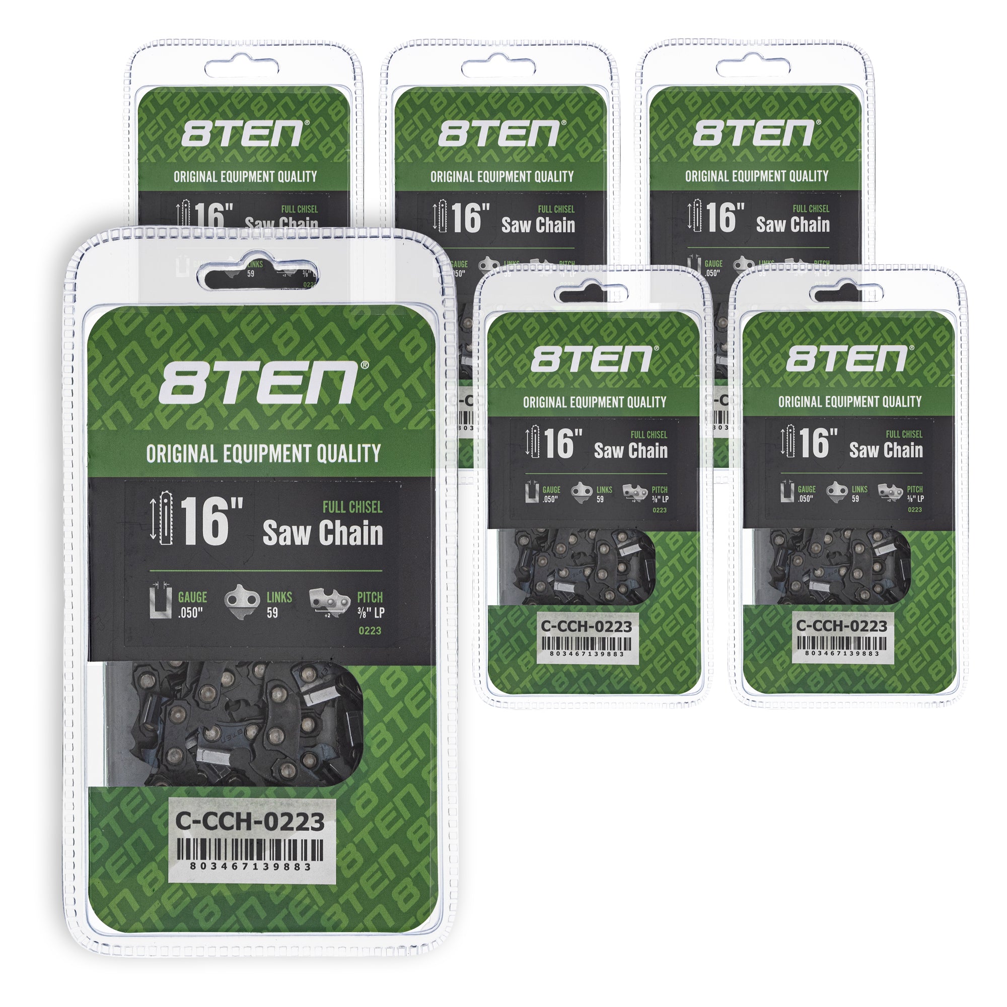 Chainsaw Chain 16 Inch .050 3/8 LP 59DL 6-Pack for zOTHER Oregon Ref. XL XEL VI Super 8TEN 810-CCC2445H