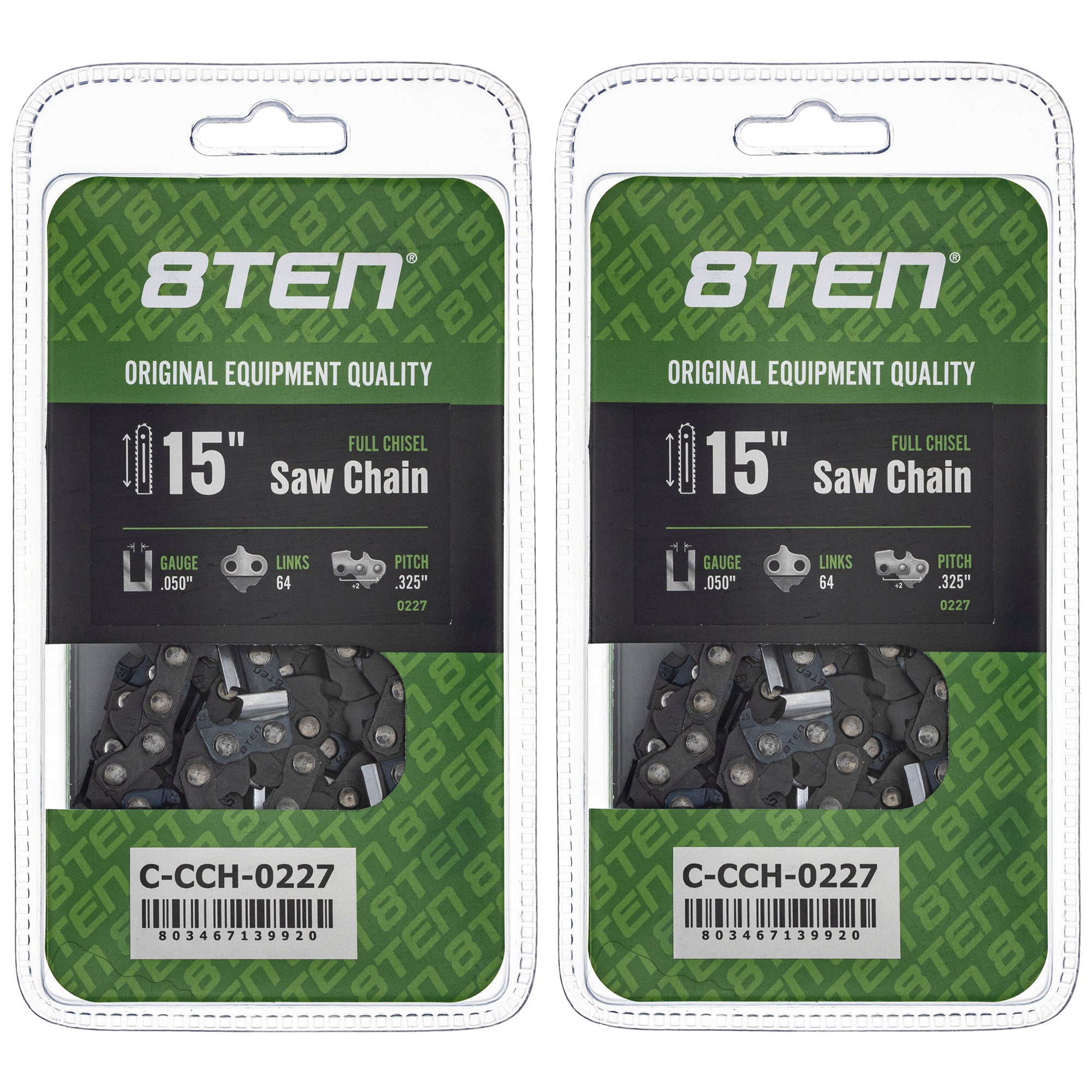 Chainsaw Chain 15 Inch .050 .325 64DL 2-Pack for zOTHER PS DCS430 115 110 8TEN 810-CCC2449H