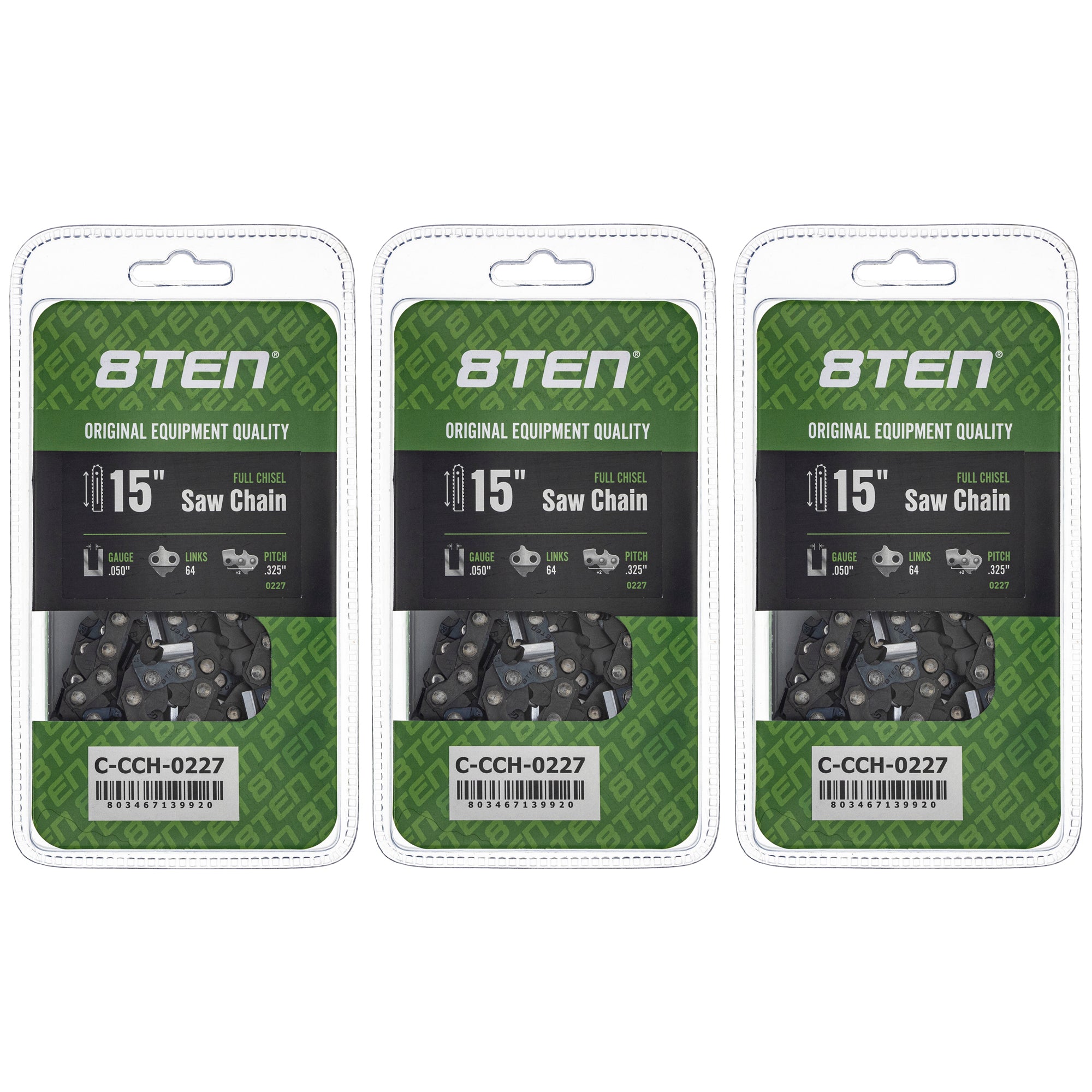Chainsaw Chain 15 Inch .050 .325 64DL 3-Pack for zOTHER PS DCS430 115 110 8TEN 810-CCC2449H