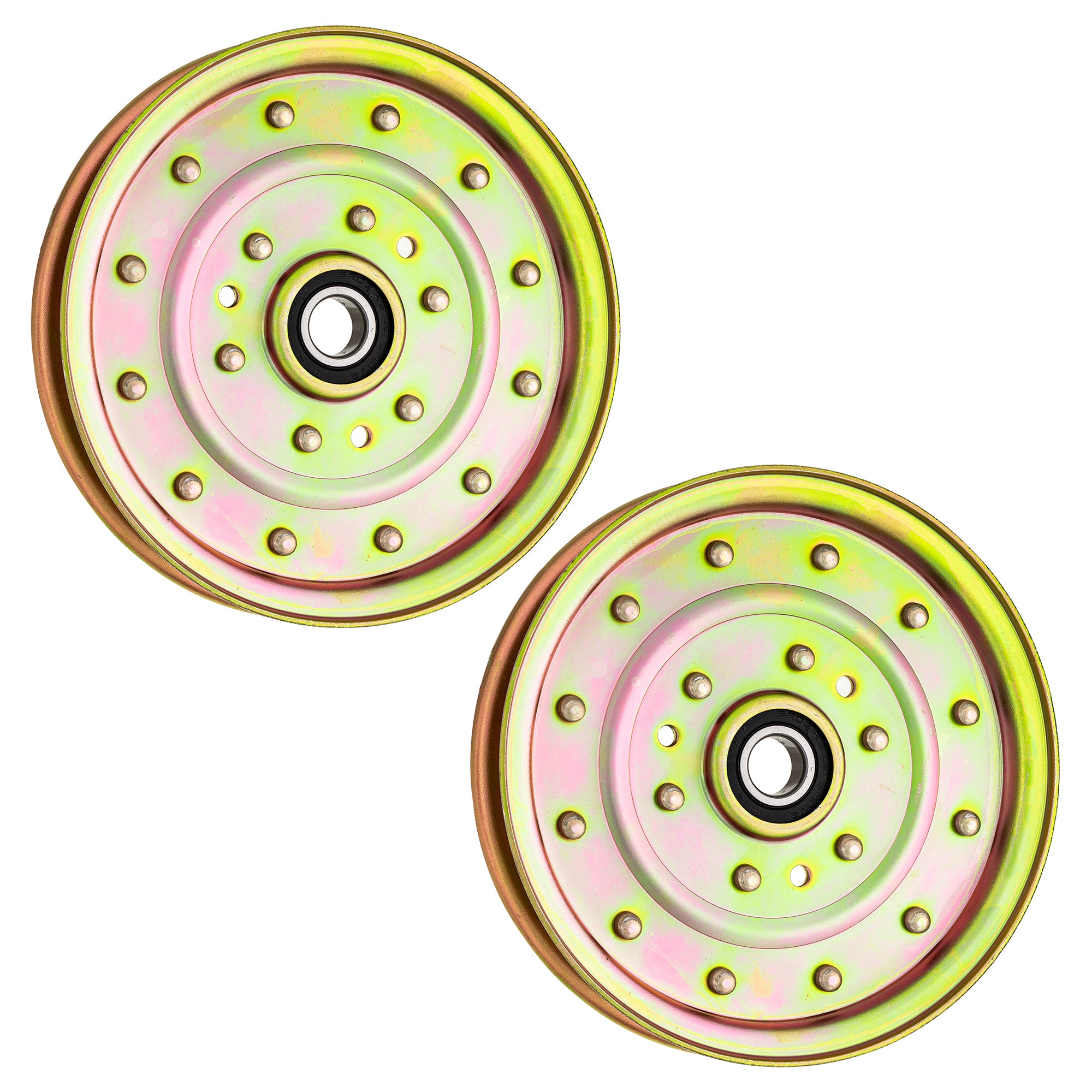 Flat Idler Pulley Set 2-Pack for Toro Exmark Stens Oregon Husqvarna Poulan Craftsman AYP 8TEN 810-CID2221L