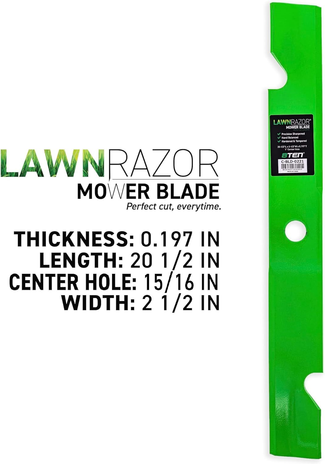 8TEN 810-CBL2443D LawnRAZOR High Lift Blade 3-Pack for zOTHER Toro