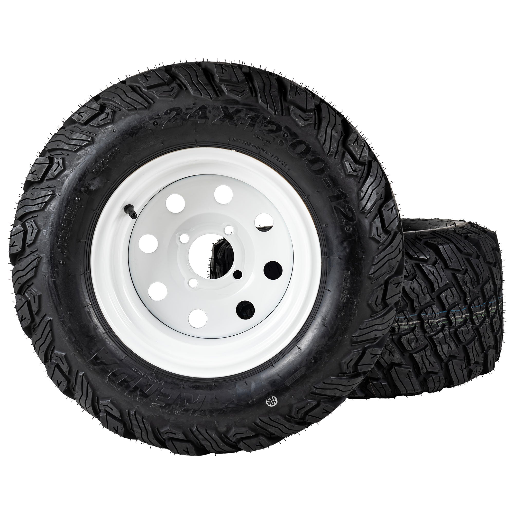 8TEN 810-CWH-2227L Wheel and Tire 24x12-12 2-Pack for Z-Master Deere