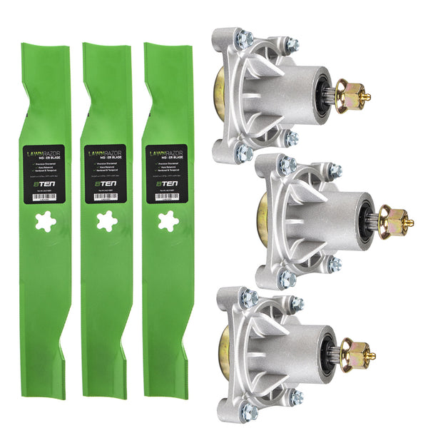 Deck Spindles & Mower Blades Kit For Husqvarna Poulan | 8TEN