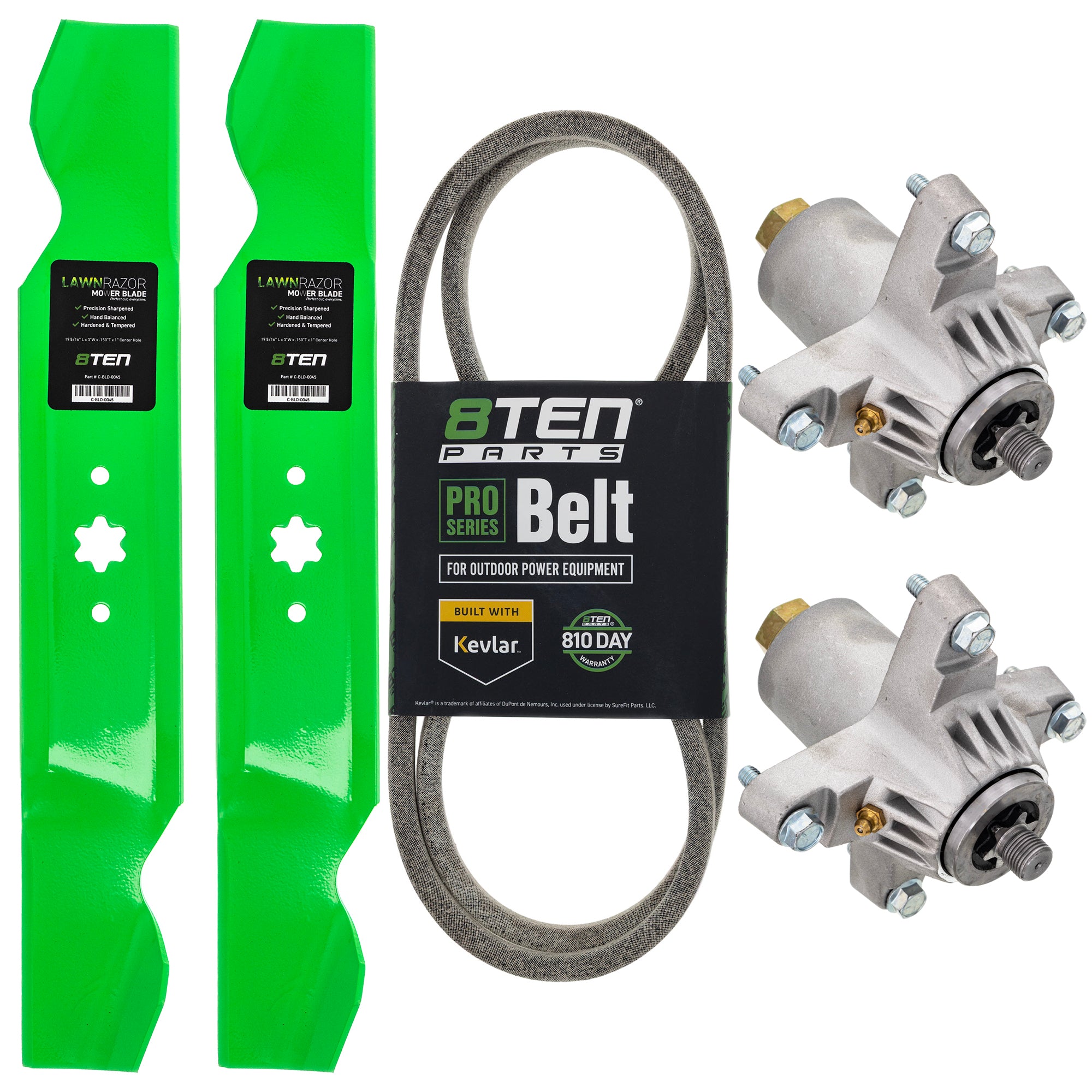 Deck Spindles, Blades, & Belt Kit for Walbro UNITED HARDWARE DIST Stens Oregon MTD Cub 8TEN MK1001914