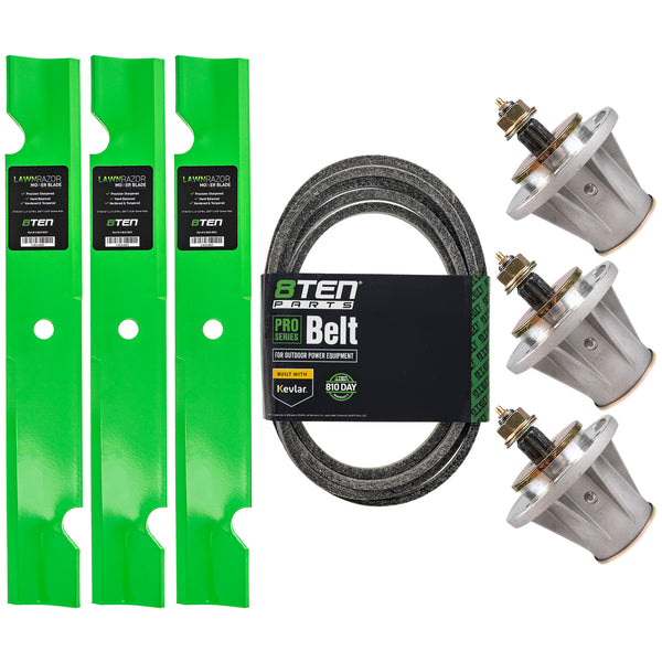 Deck Spindles, Blades, & Belt Kit For Husqvarna | 8TEN