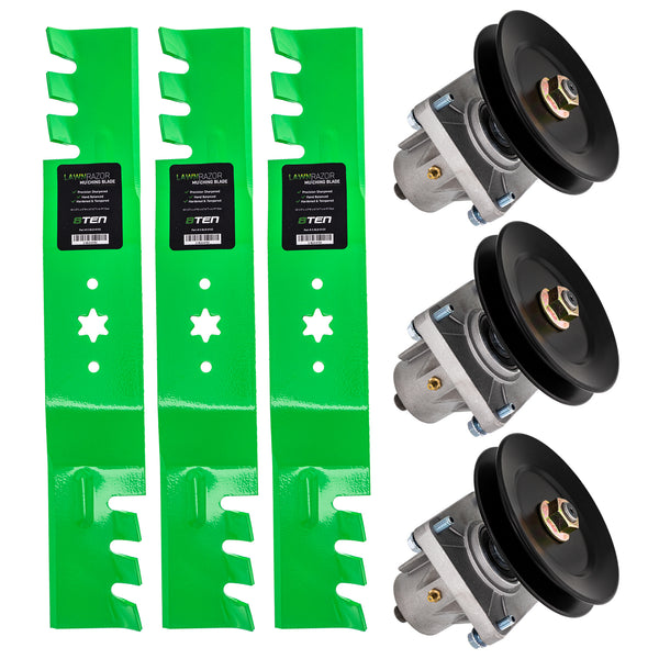 Mower Blades & Deck Spindles Kit For Columbia | 8TEN
