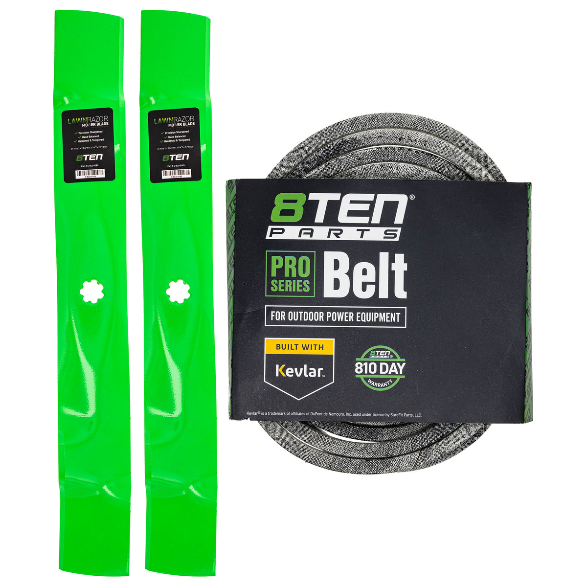 Mower Blades & Deck Belt Kit For John Deere MK1007811 | 8TEN