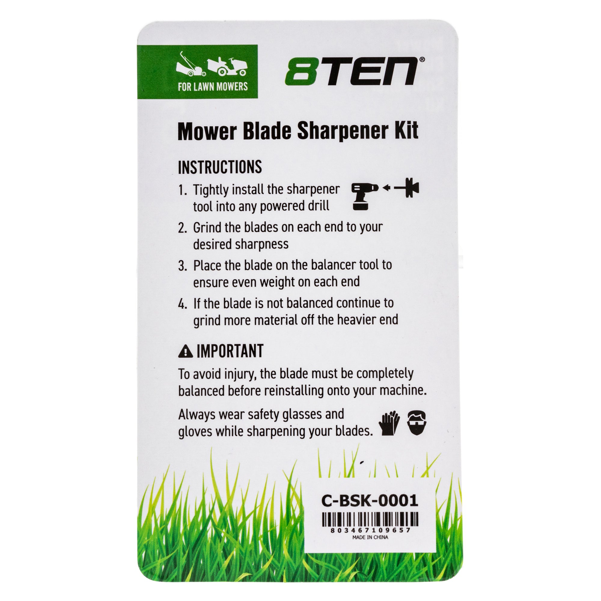 Mower Blade Sharpener Kit Balancer Grinder Stone Hand Drill Attachment 5 Pack