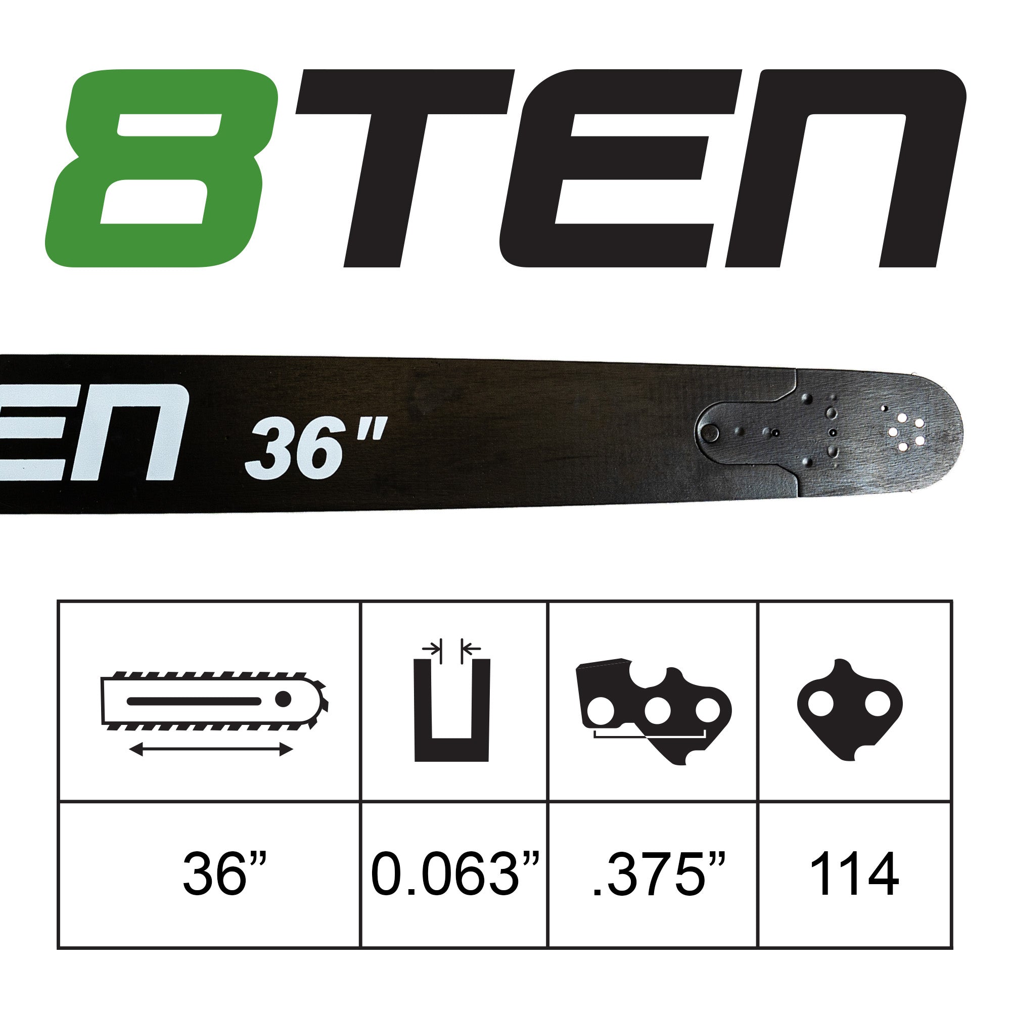 Chainsaw Bar & Chain Set 36 Inch For MK1010269 | 8TEN Chainsaw Bar & Chain Set 36 Inch For MK1010269 | 8TEN