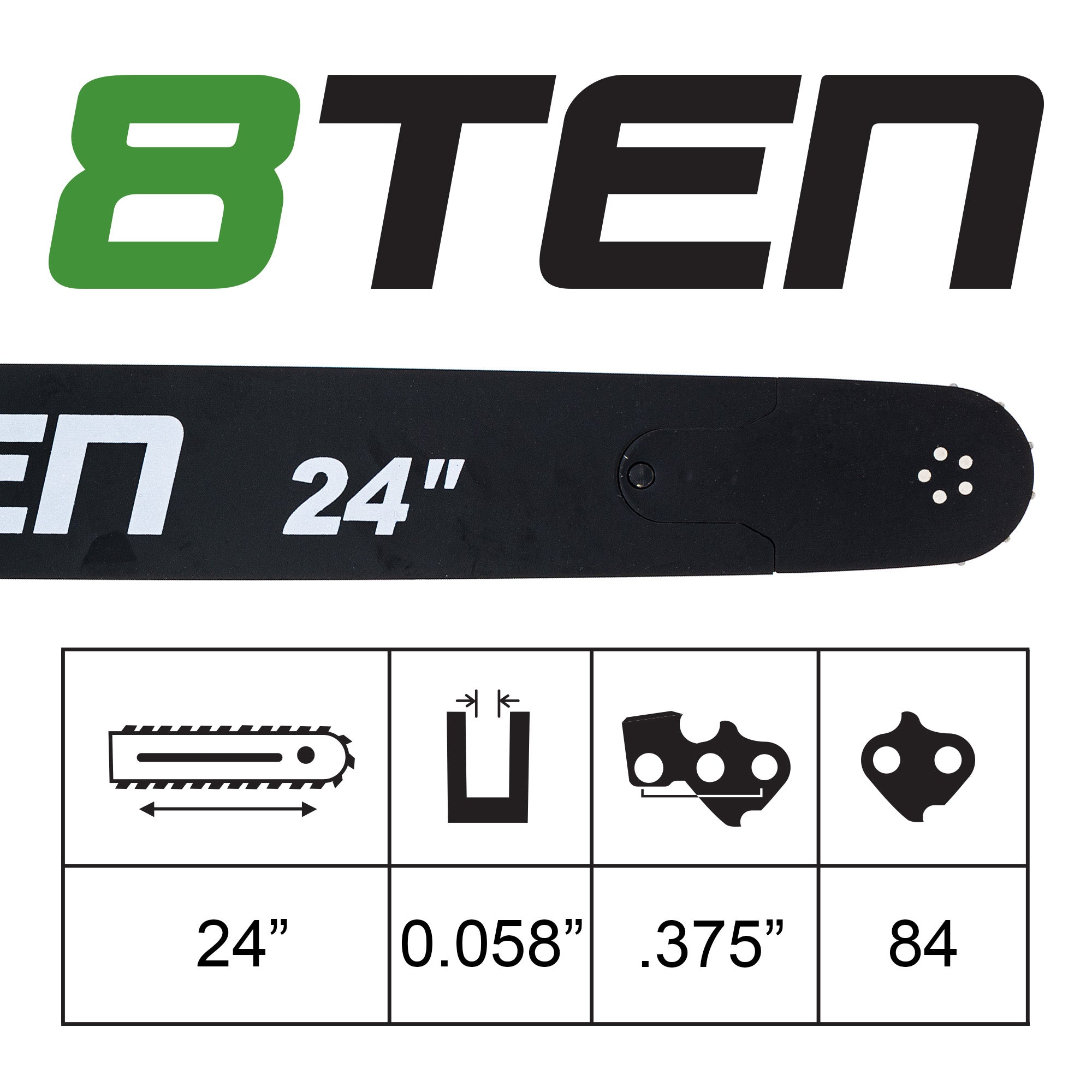 Chainsaw Bar & Chain Set 24 Inch For Dolmar Husqvarna | 8TEN