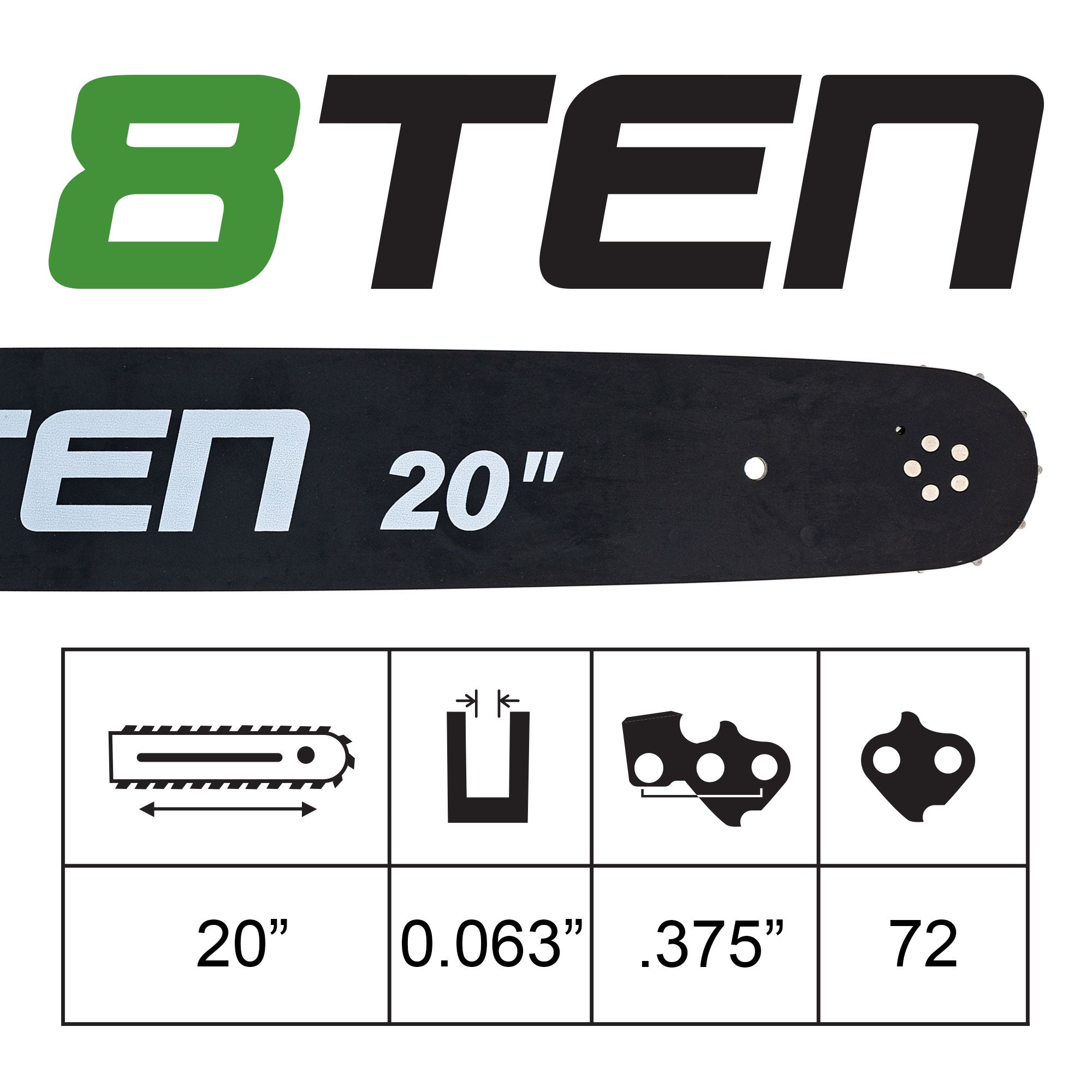 Chainsaw Bar & Chain Set 20 Inch For Dolmar MK1010307 | 8TEN
