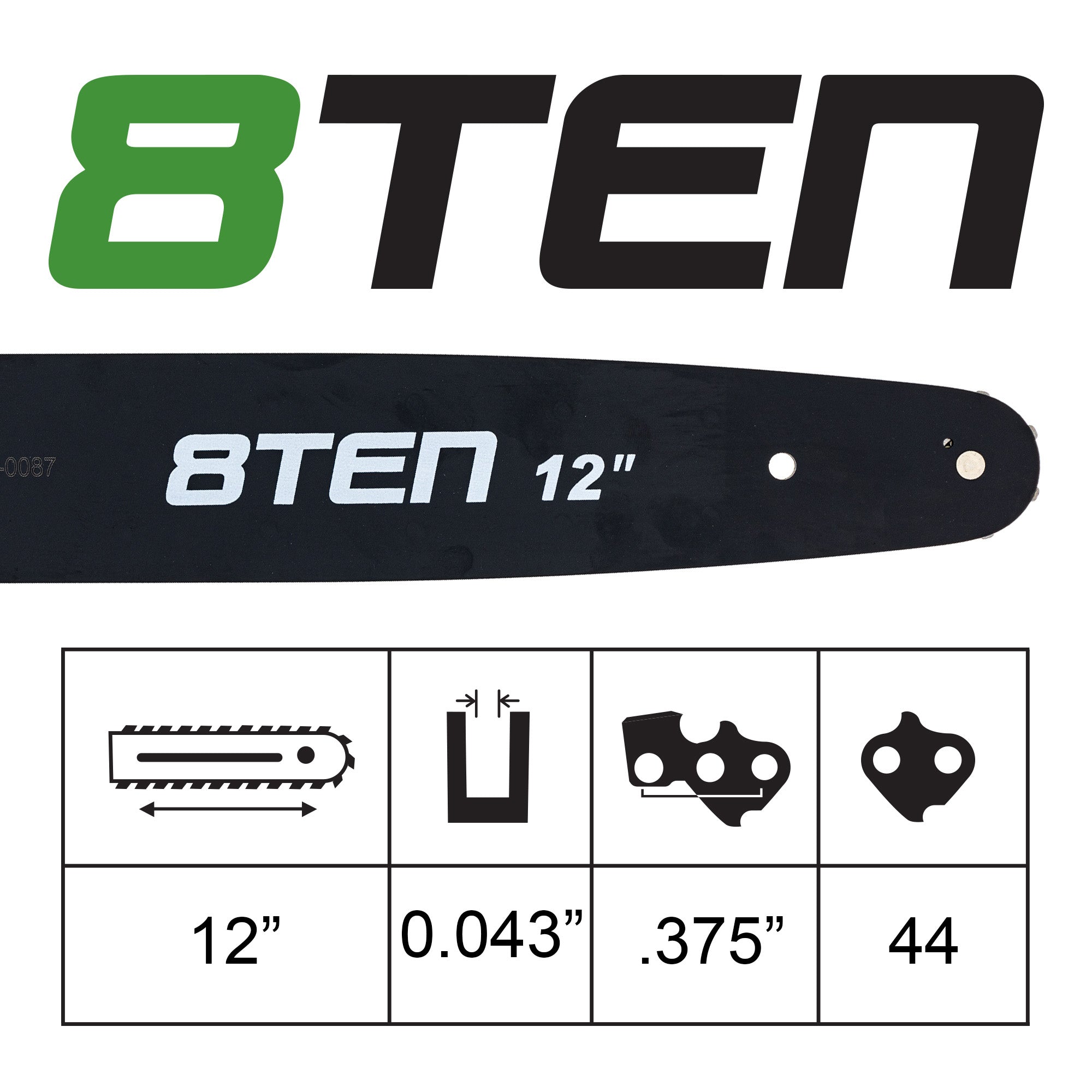 Chainsaw Bar & Chain Set 12 Inch For Echo