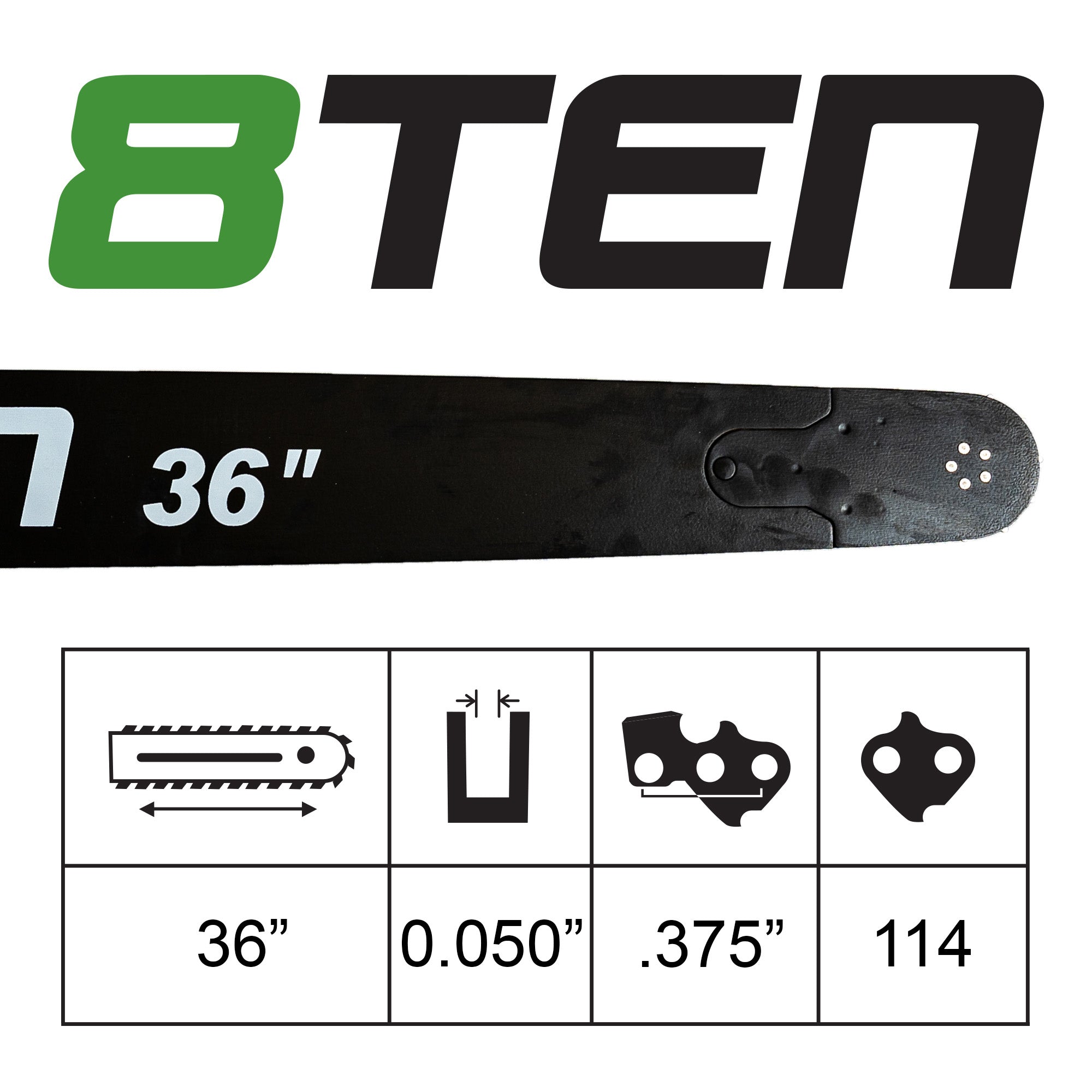 Chainsaw Bar & Chain Set 36 Inch For MK1010334 | 8TEN