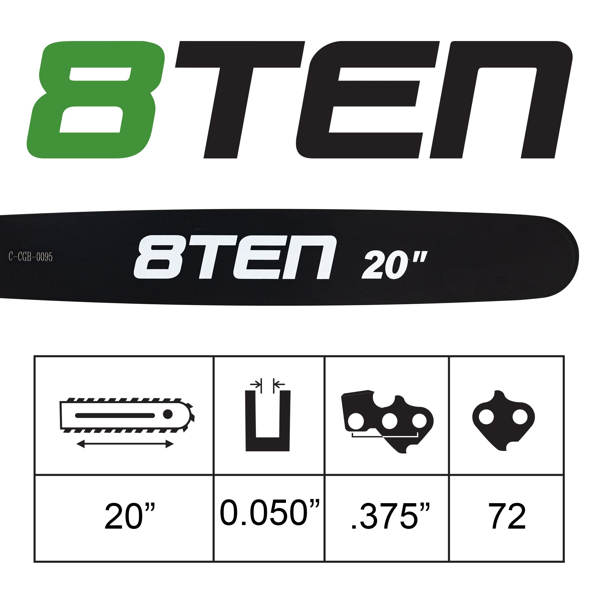 Chainsaw Bar & Chain Set 20 Inch For Stihl Husqvarna | 8TEN