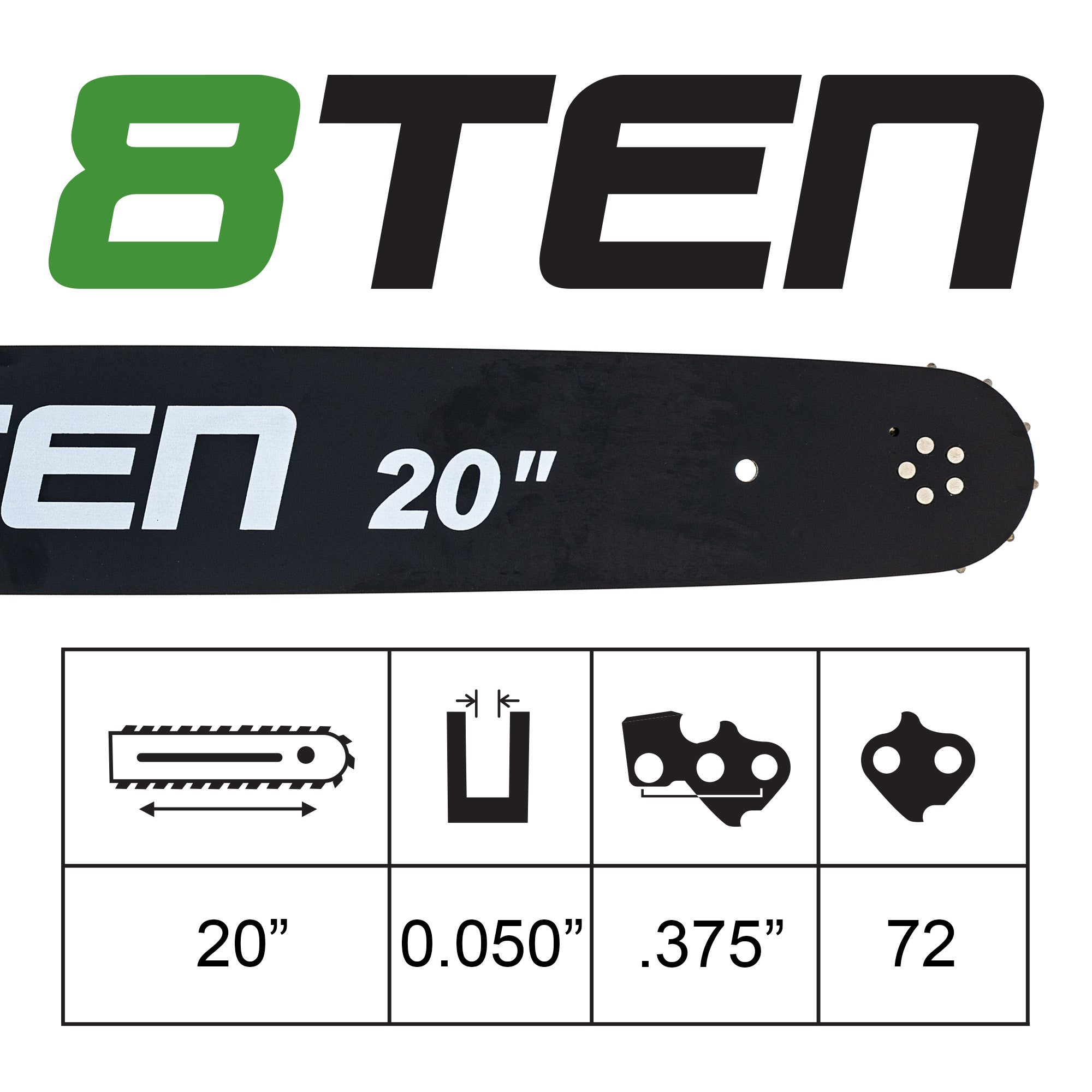 Chainsaw Bar & Chain Set 20 Inch For Husqvarna | 8TEN