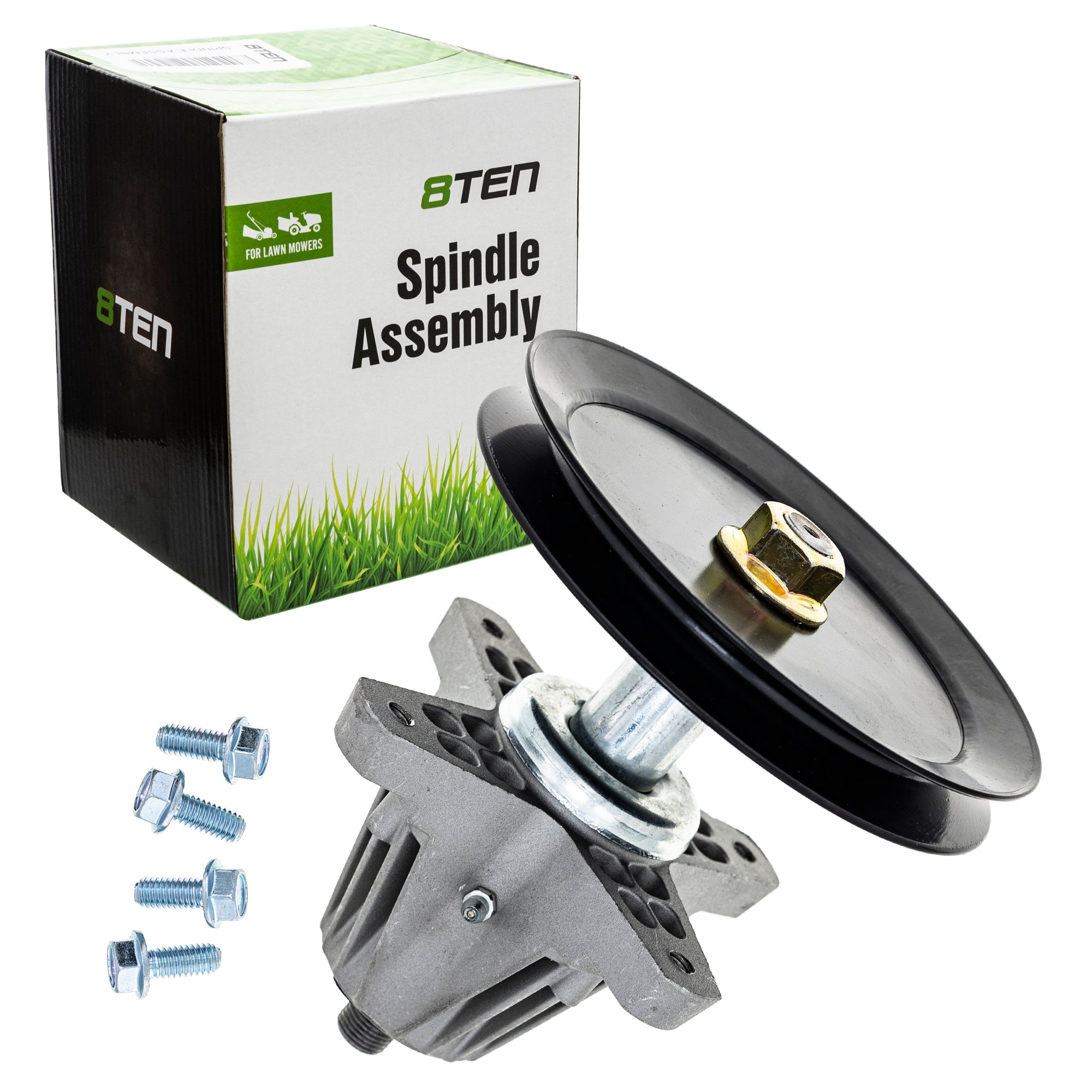 8TEN スピンドル Assembly with Pulley for AYP 54 inch Mower Deck PB24H54YT PB22H54YT PB22H54BF SPGT225 187292 8TEN Blade Spindle Pulley Kit for Husqvarna YTH2348 532187281 48