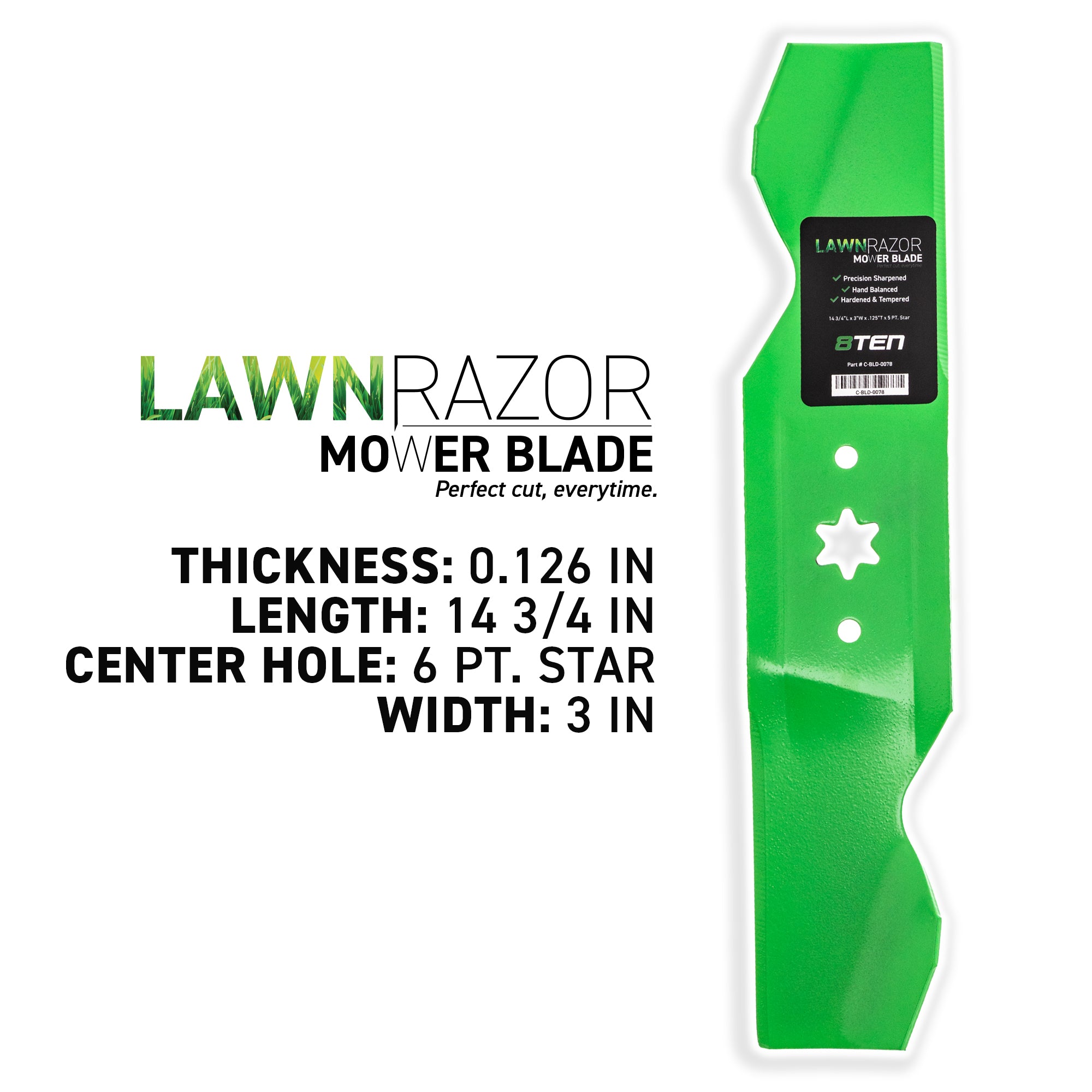 Mai 6221800 High Lift Blade For MTD Ranch King MK1012624 | 8TEN