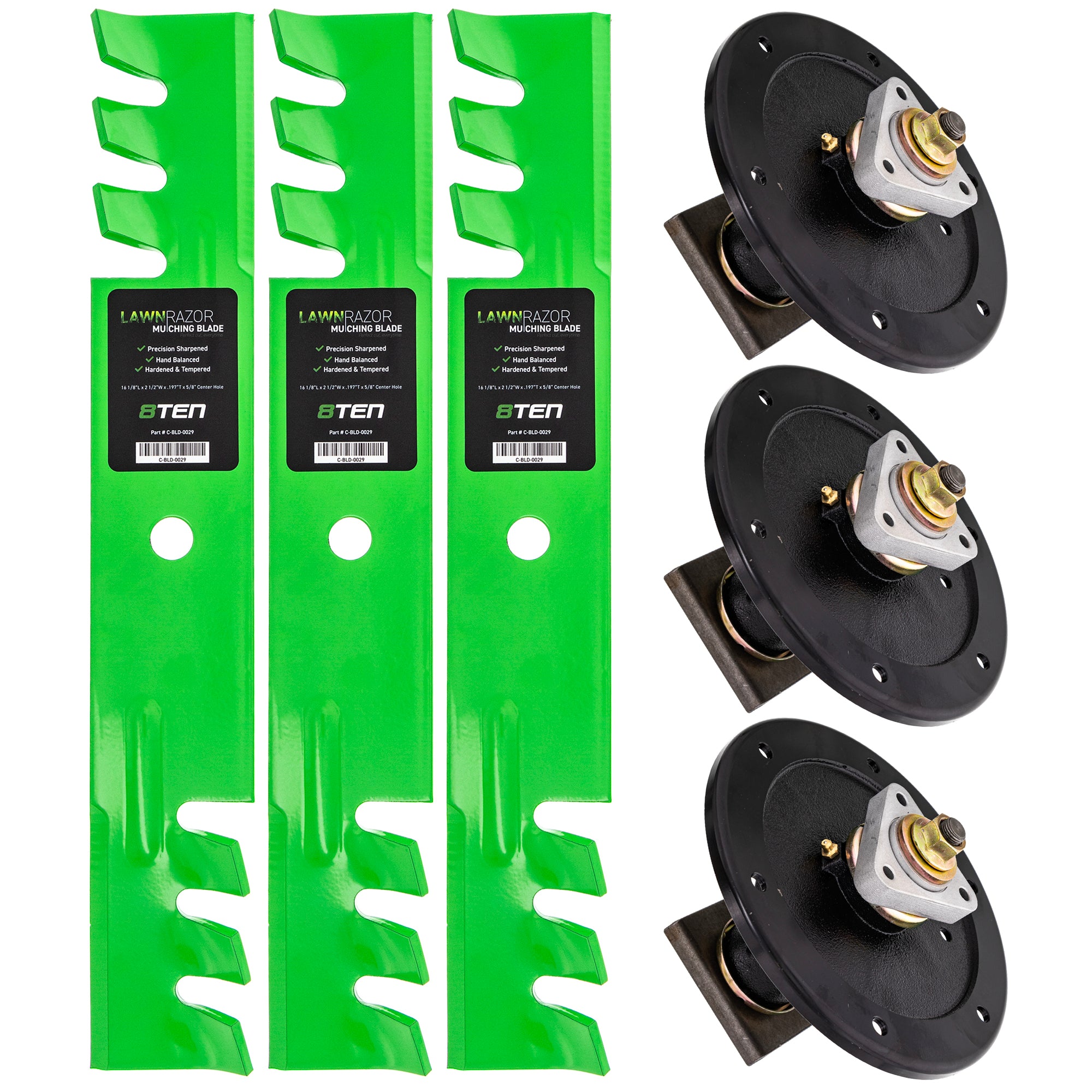 Deck Spindles & Mulching Blades Kit for Z-Master GrandStand 8TEN MK1014628