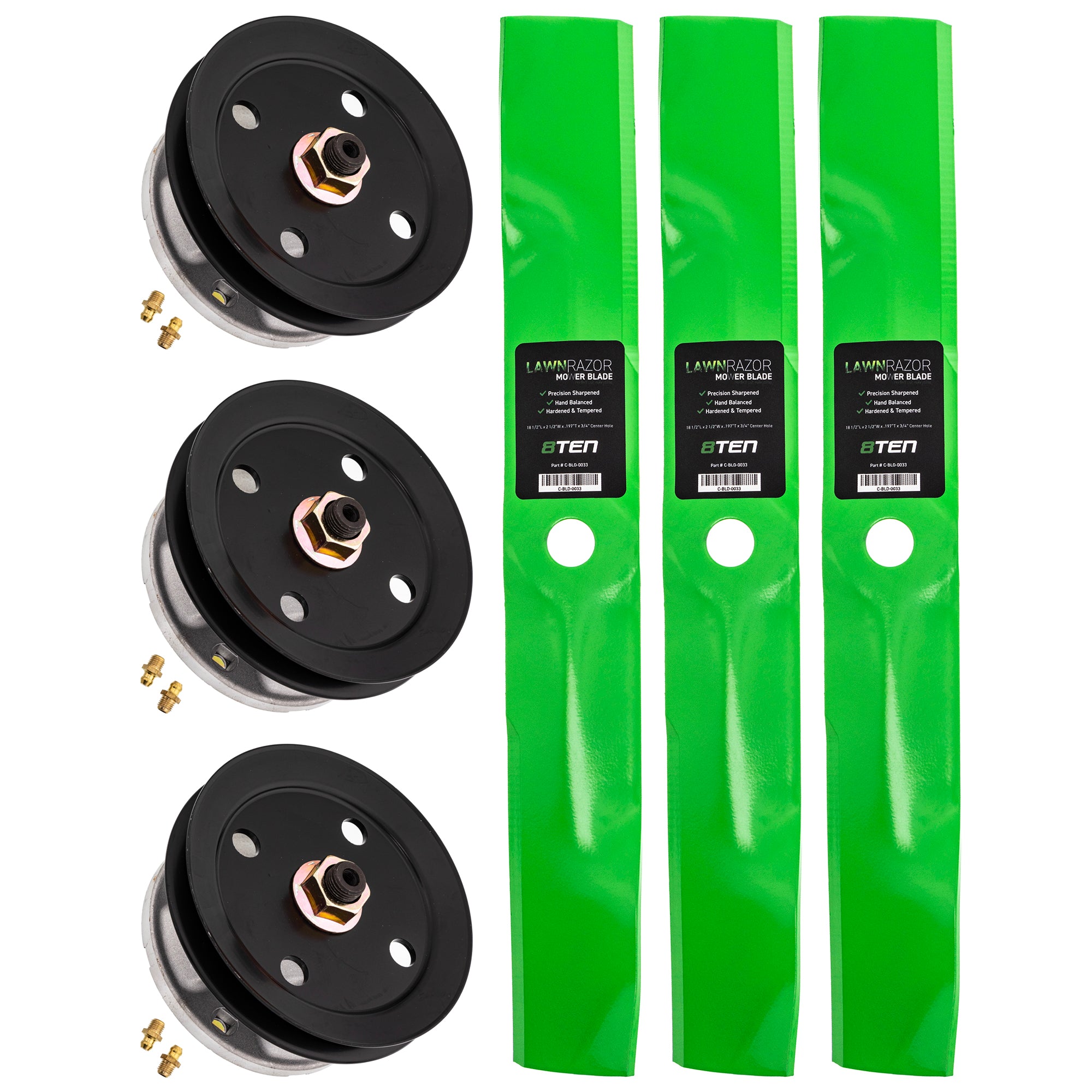 Deck Spindle & Mower Blade Kit for S2554 Deere 2554HV 2354HV 8TEN MK1014679