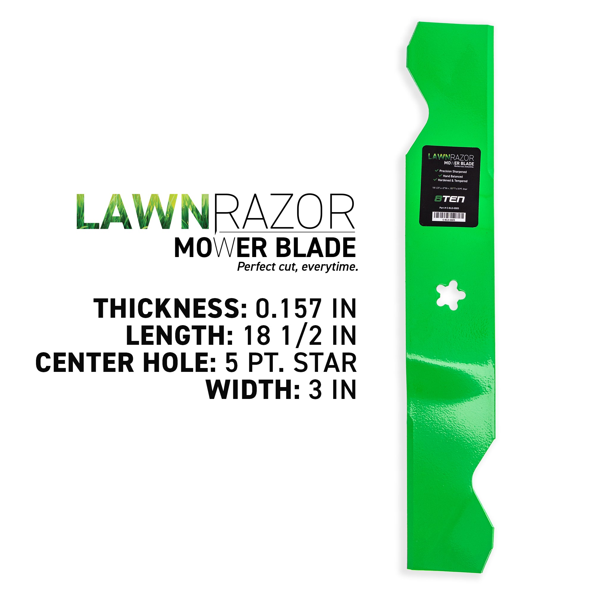 LawnRAZOR Notched High Lift Blade For Husqvarna | 8TEN