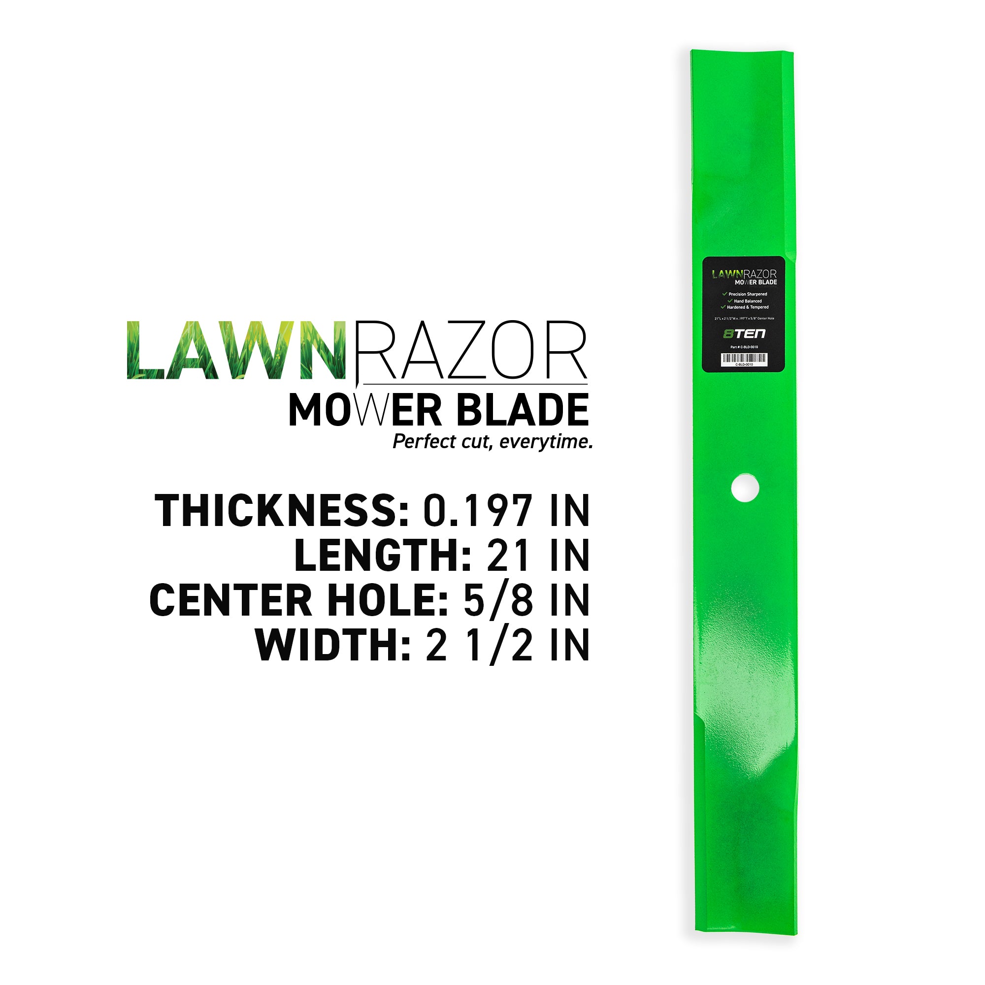 8TEN LawnRAZOR High Lift Blade 2-Pack 1520842 5020842