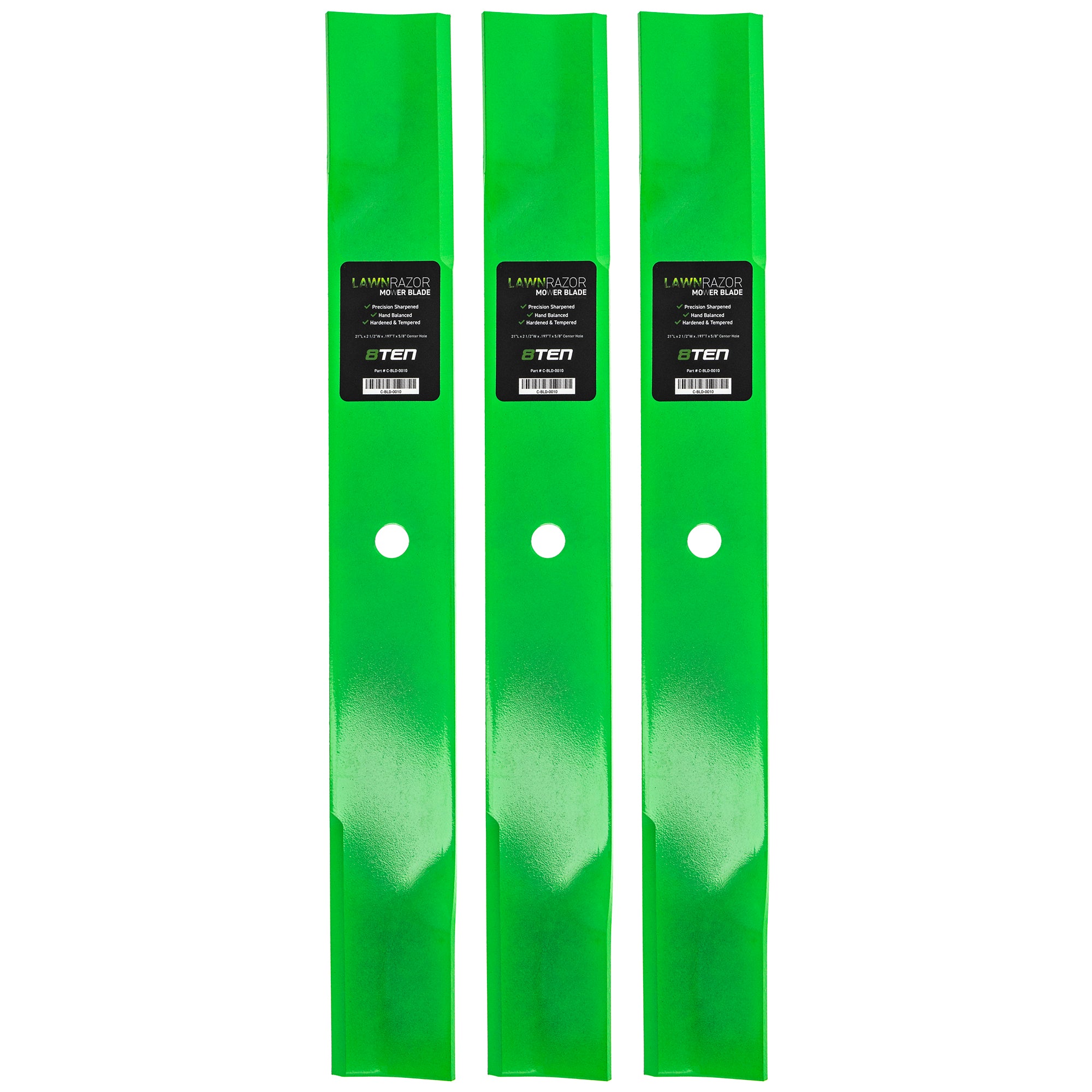 LawnRAZOR LawnRAZOR High Lift Blade 3-Pack for zOTHER Wright Stander Walbro Toro Exmark 8TEN 810-CBL2232D