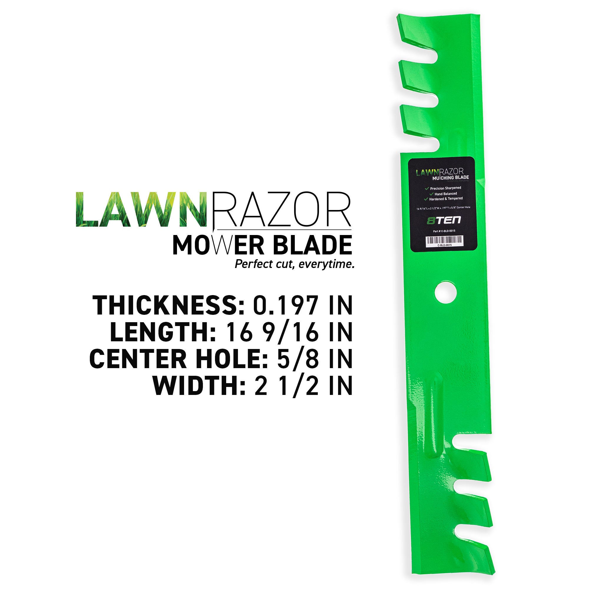 8TEN LawnRAZOR Mulching Blade 3-Pack PL4855 PL4205