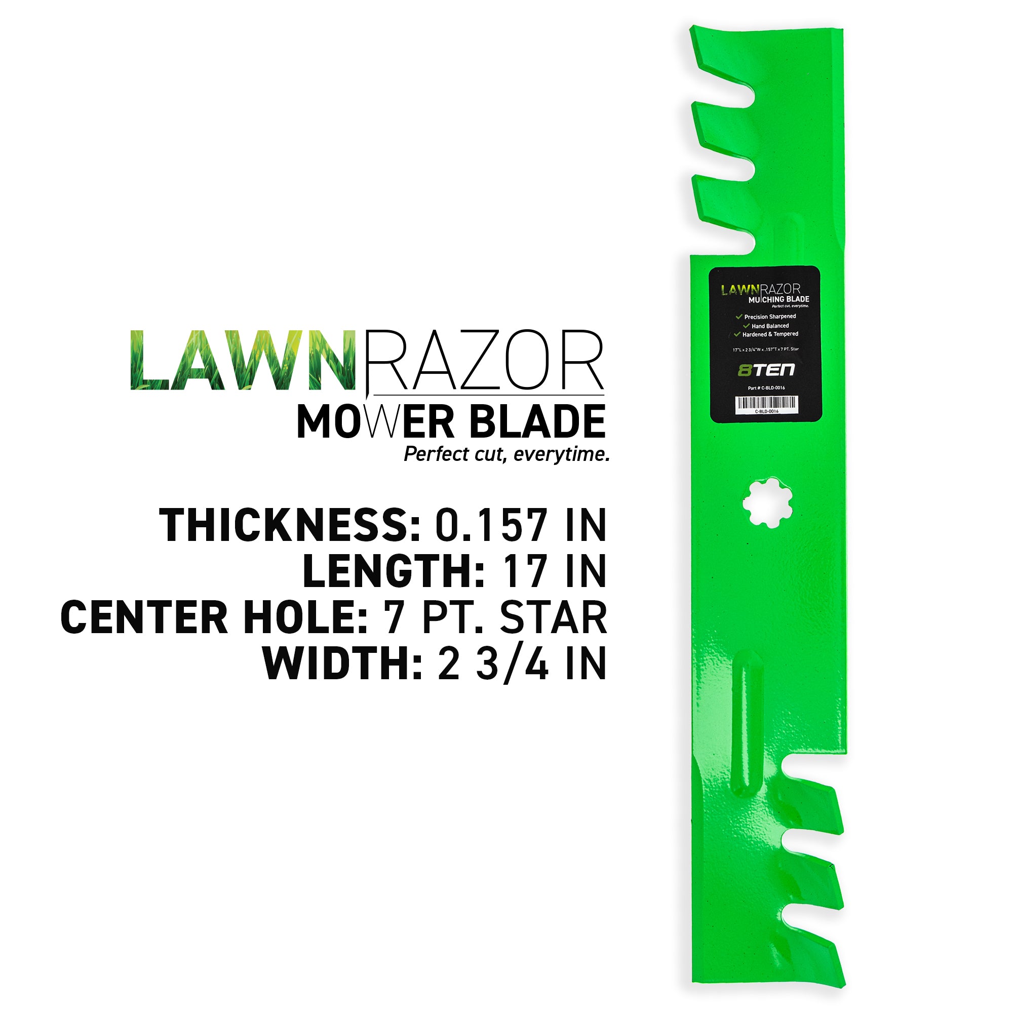 LawnRAZOR Toothed Blade For John Deere GY20852 | 8TEN LawnRAZOR Toothed Blade For John Deere GY20852 | 8TEN