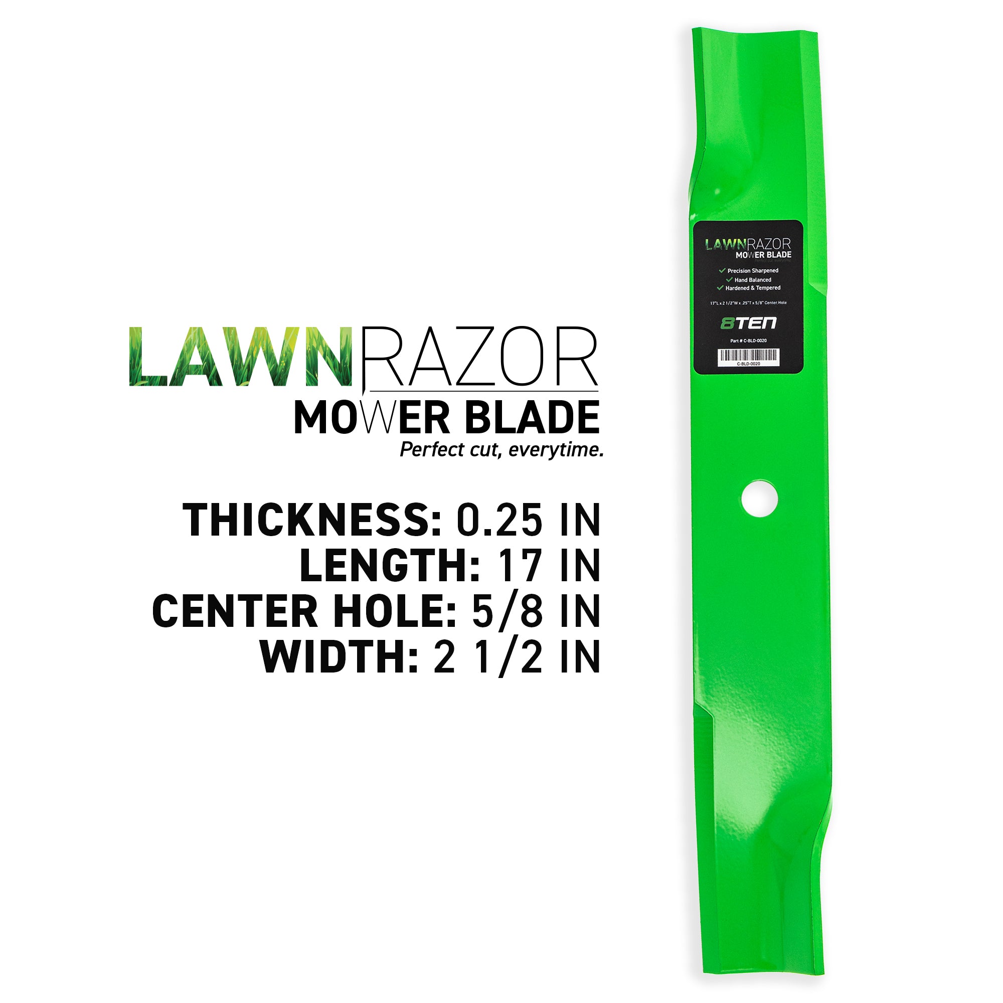 8TEN LawnRAZOR High Lift Blade 3-Pack 30227-50
