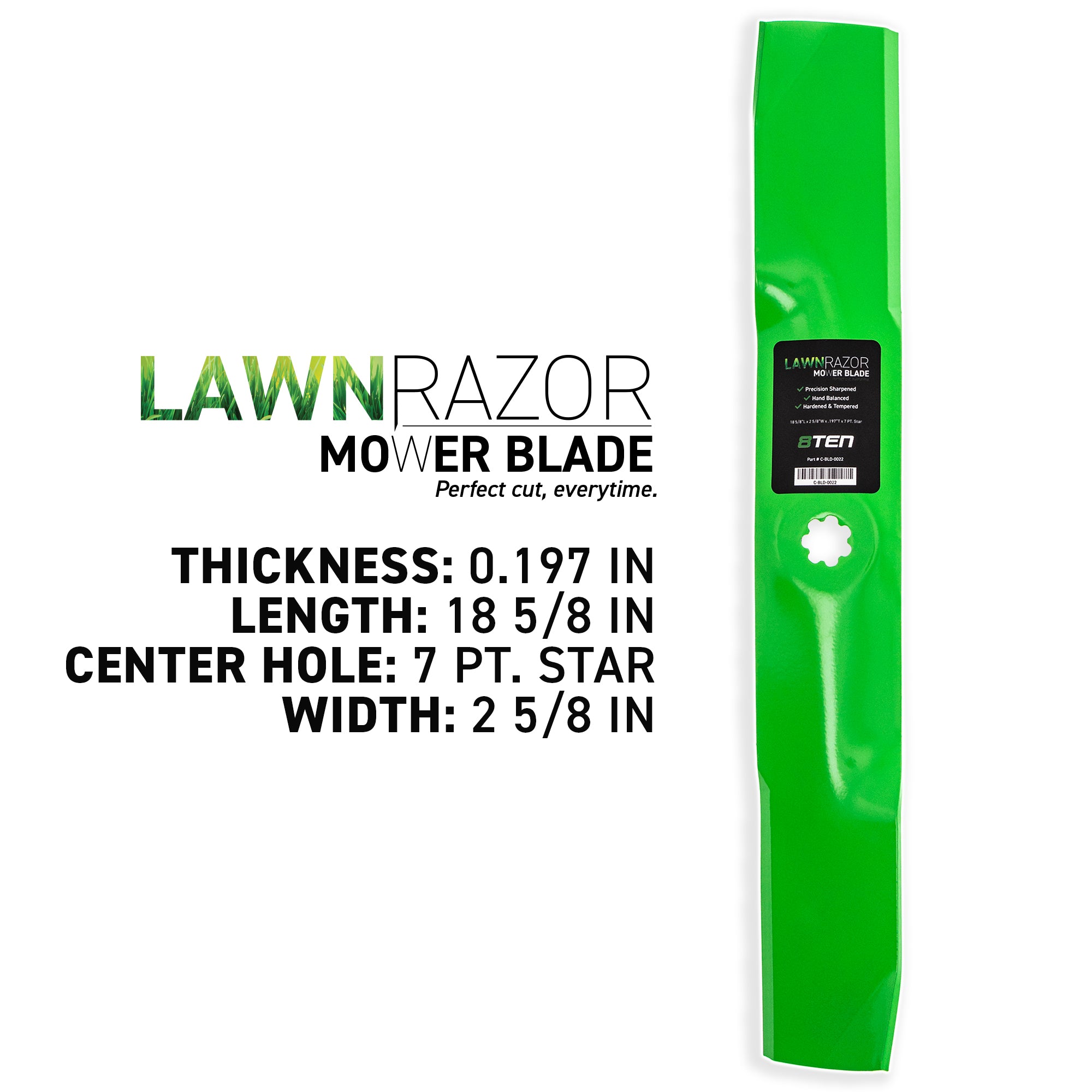 8TEN LawnRAZOR Medium Lift Blade 3-Pack GX21380 GY20684