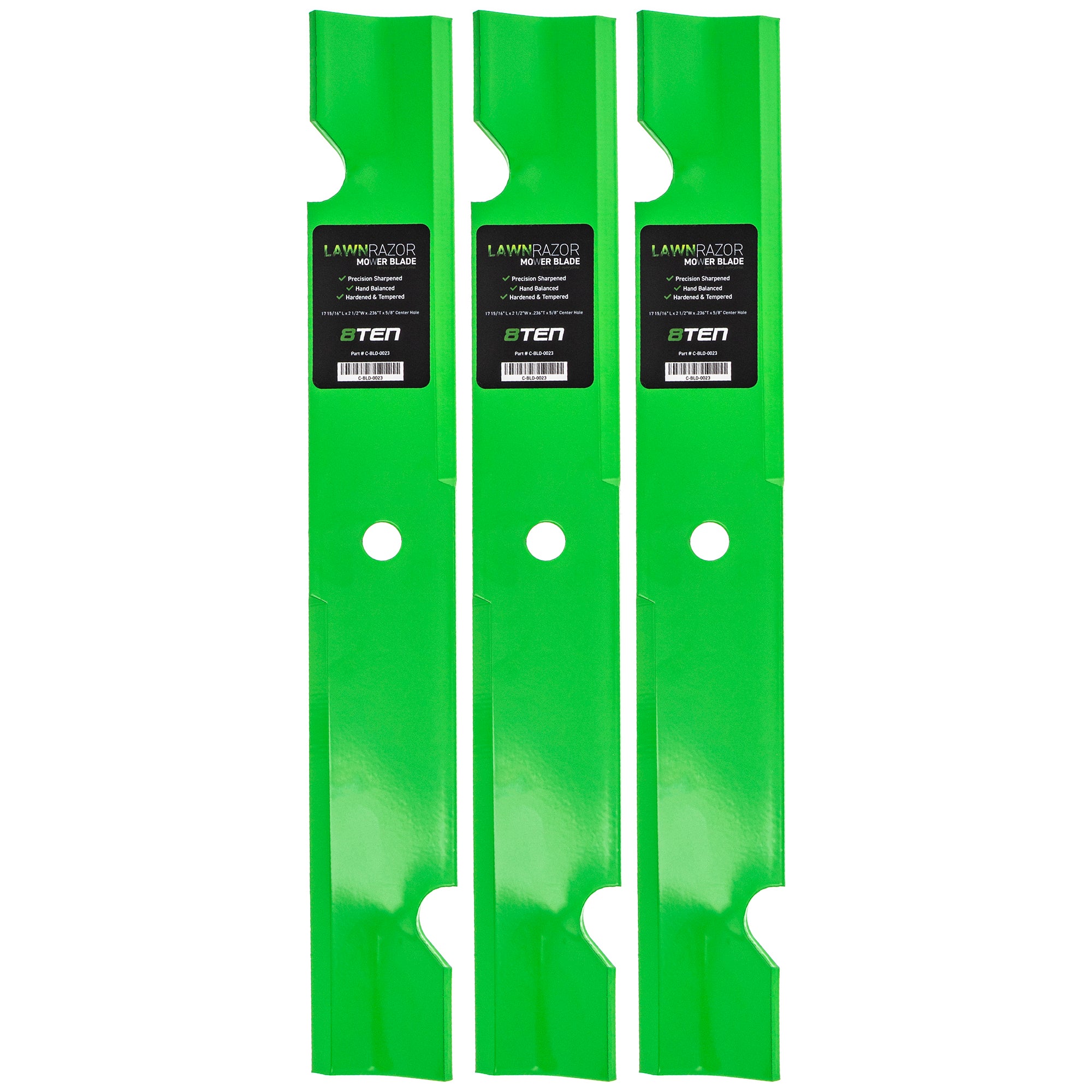 LawnRAZOR LawnRAZOR Notched Medium Lift Blade 3-Pack for Toro Exmark STEINER Snapper 8TEN 810-CBL2245D
