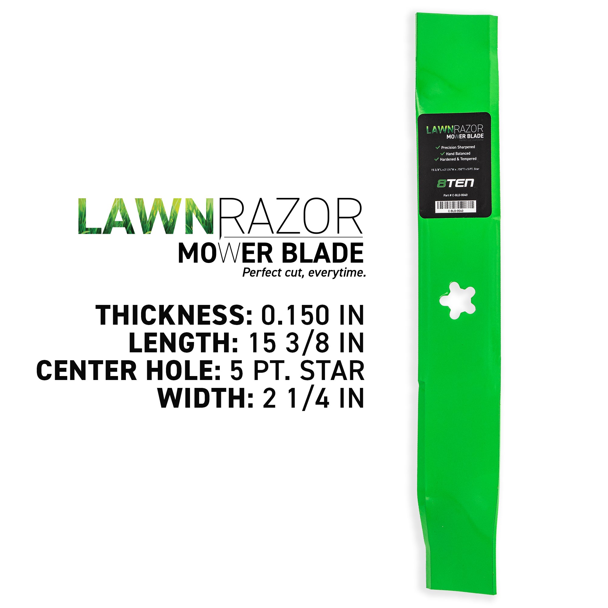 8TEN LawnRAZOR High Lift Blade 6-Pack 170698 152443