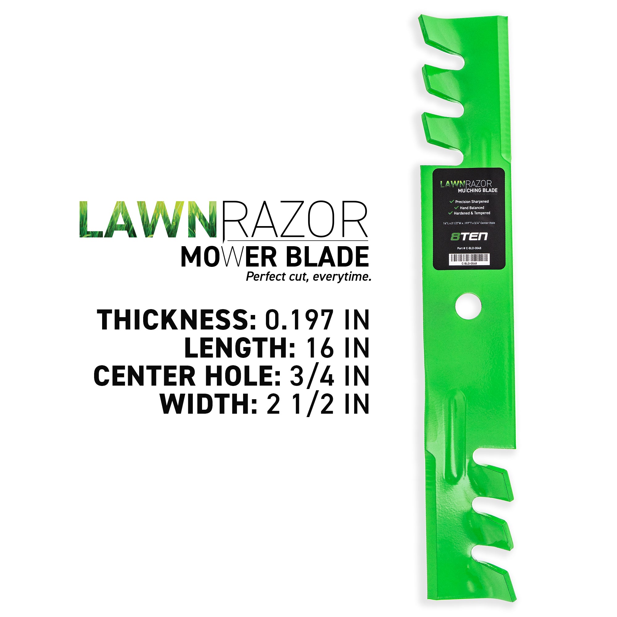 LawnRAZOR Toothed Blade For John Deere Sabre M41967 AM31100 M124343 | 3-PACK