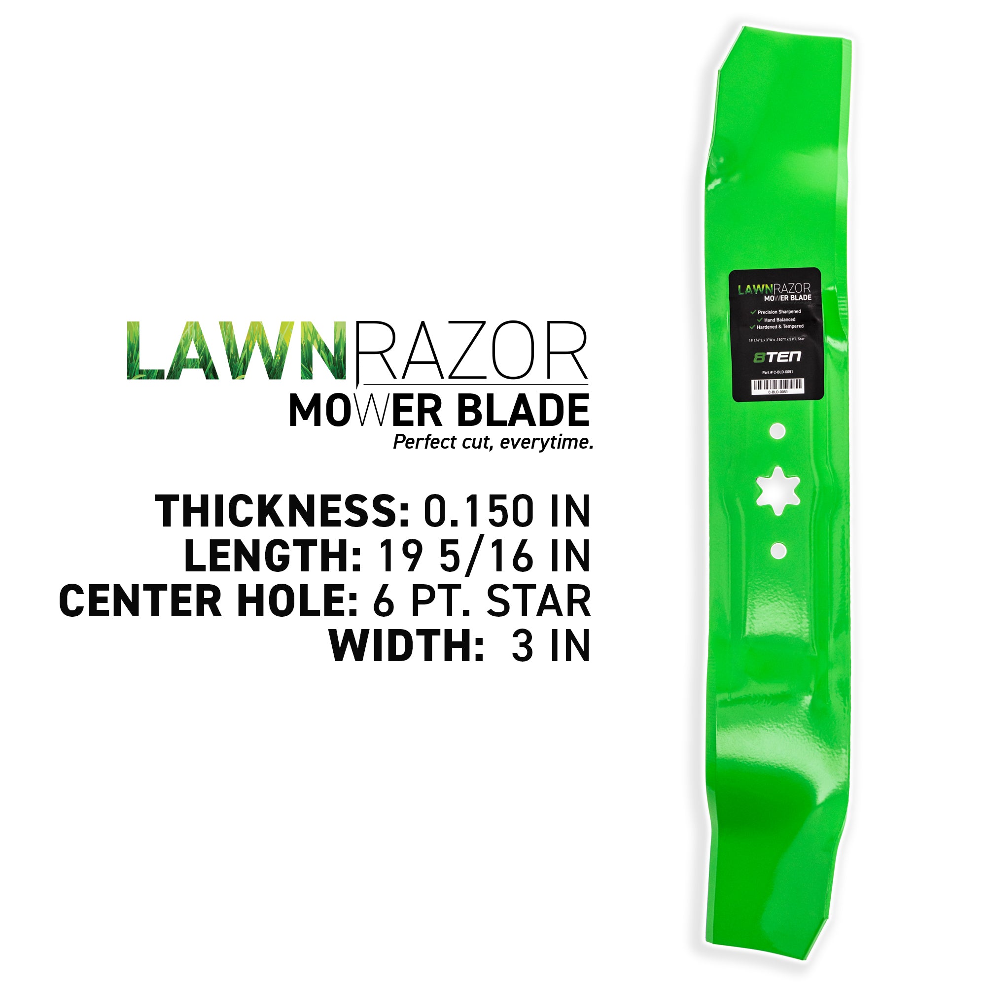 LawnRAZOR Mulching Blade For Yard-Machines White | 8TEN