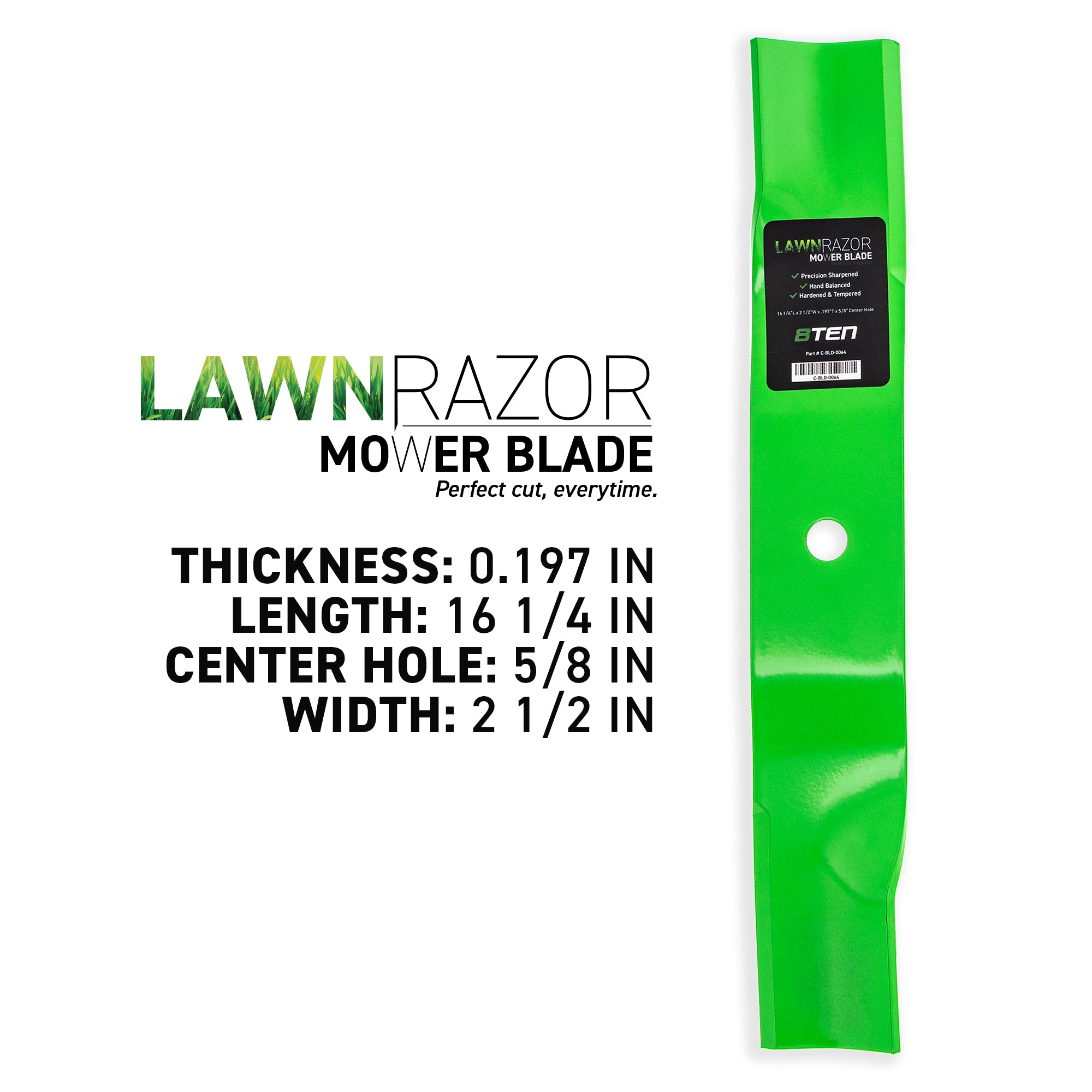 8TEN LawnRAZOR High Lift Blade 3-Pack 02982000