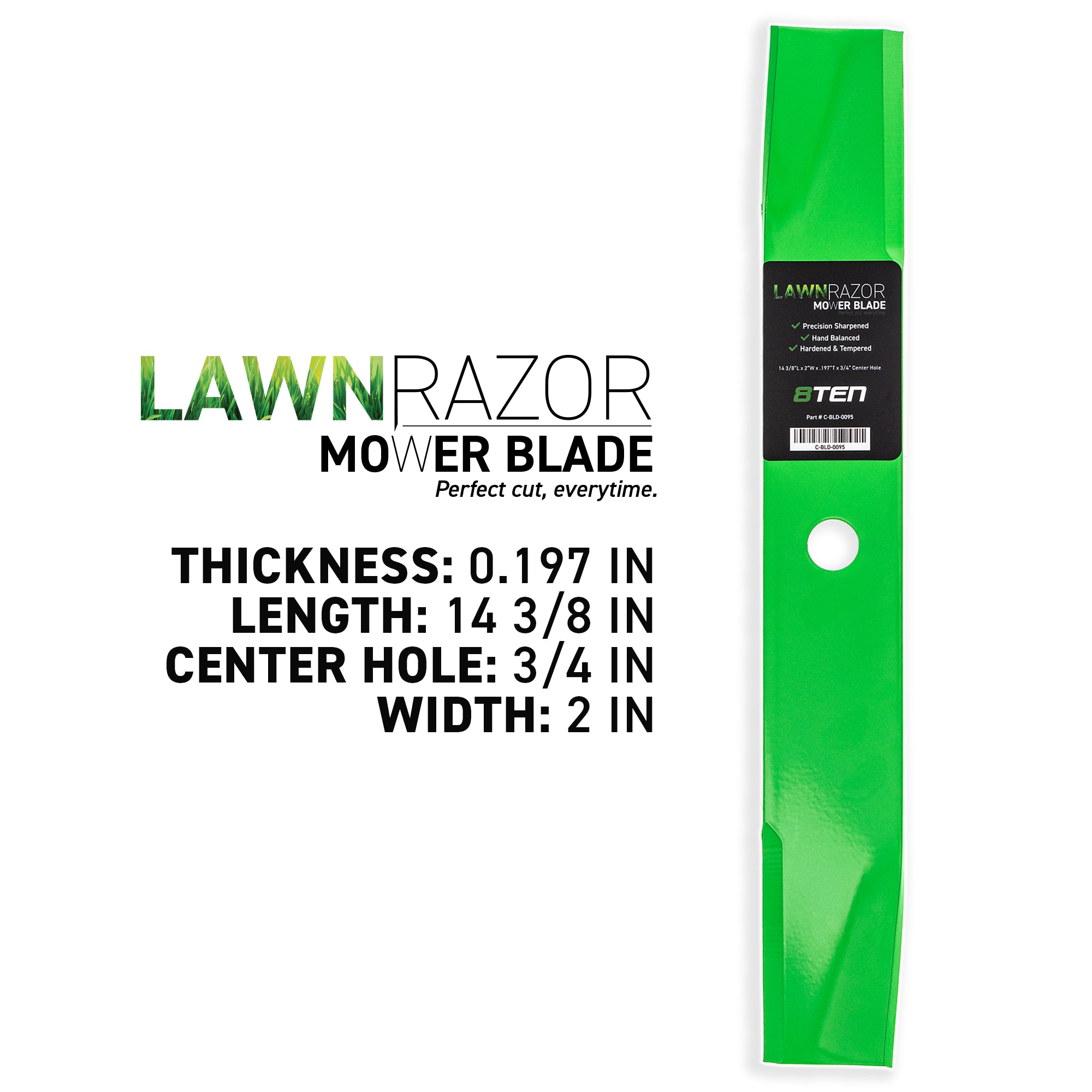 LawnRAZOR High Lift Blade For Lesco Dixon 539126275 | 8TEN