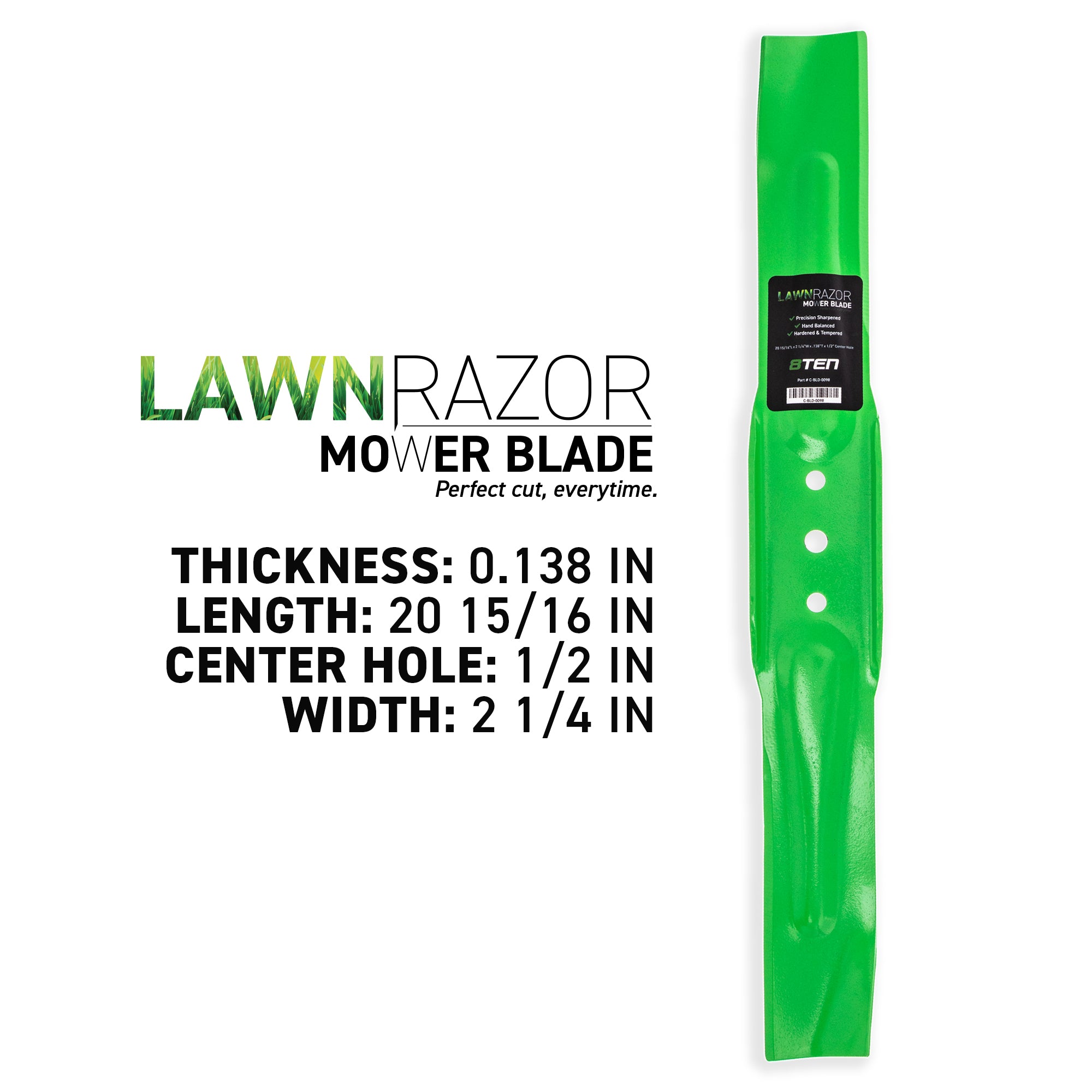 LawnRAZOR High Lift Blade For Toro Hayter 91-2256-03 | 8TEN