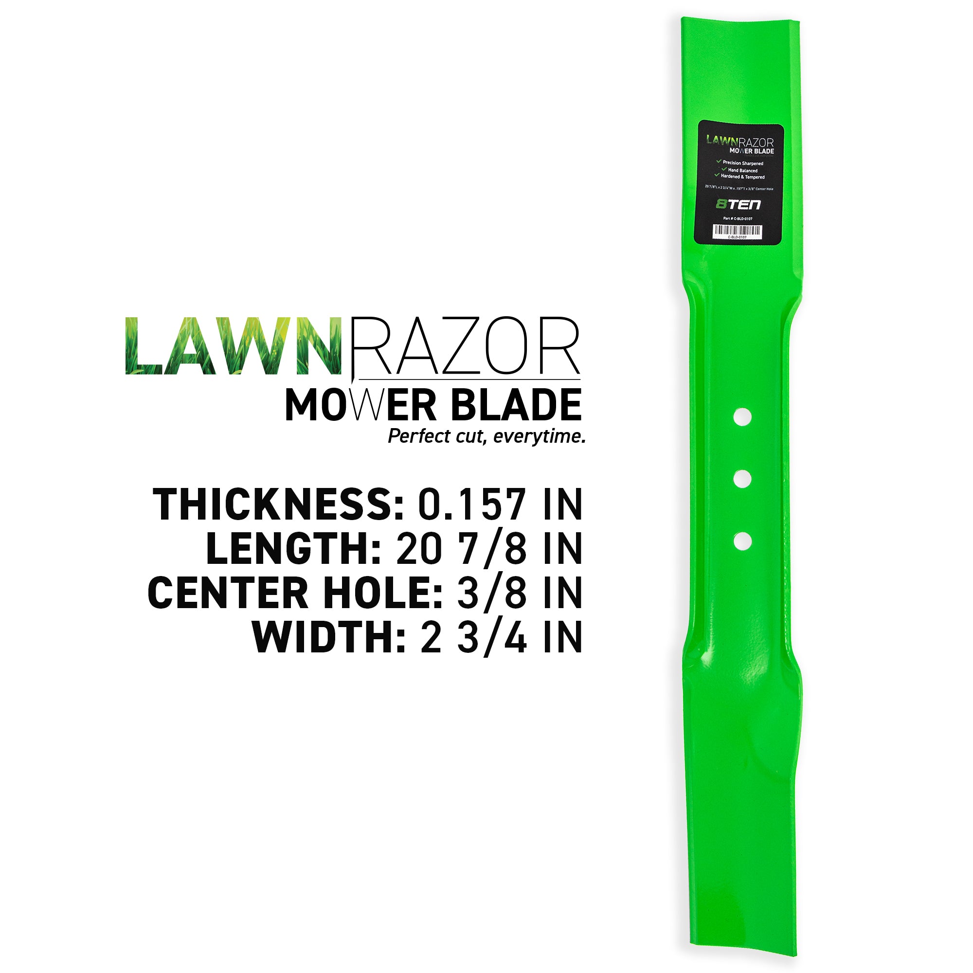 8TEN LawnRAZOR High Lift Blade 3-Pack 7017002 7026691