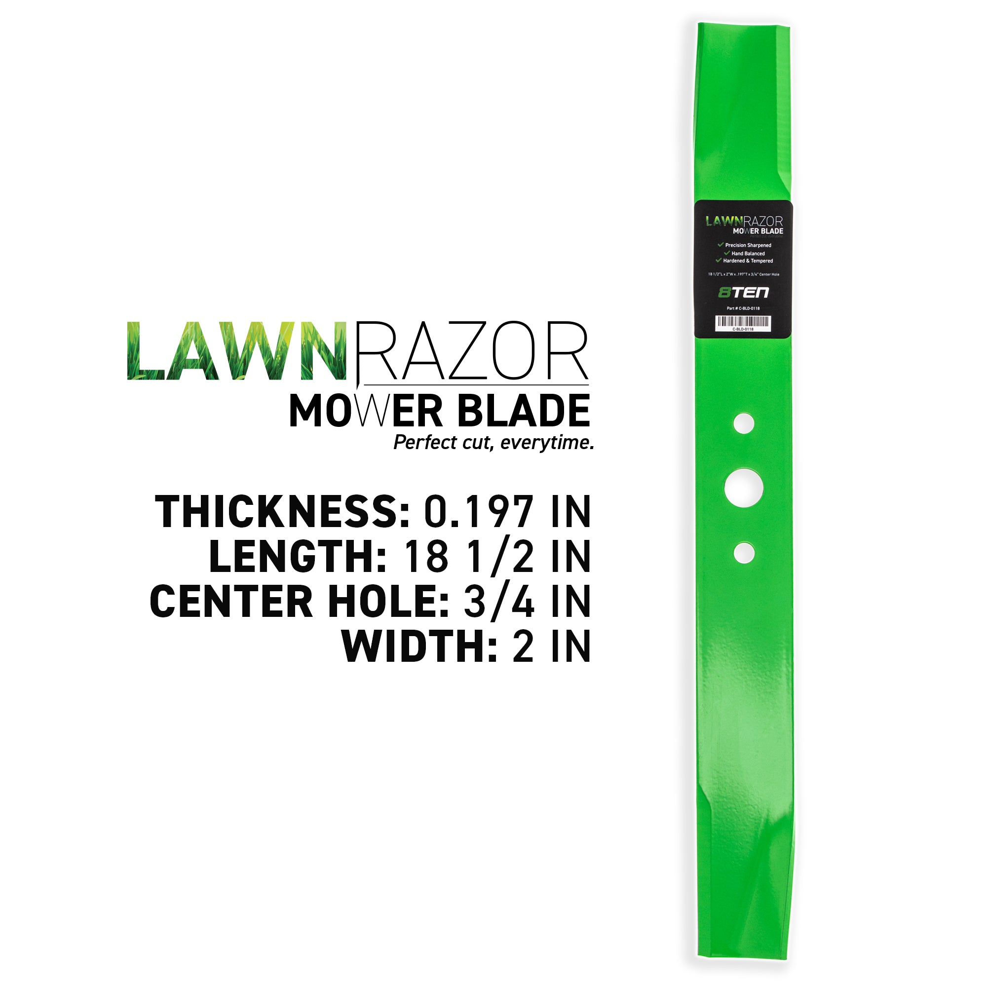8TEN LawnRAZOR High Lift Blade 2-Pack 1657589 1772335