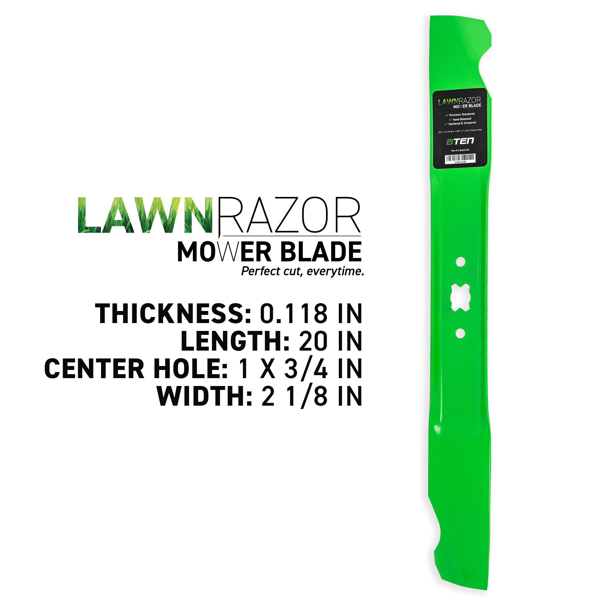 8TEN LawnRAZOR High Lift Blade 2-Pack 942-0640 742-0640